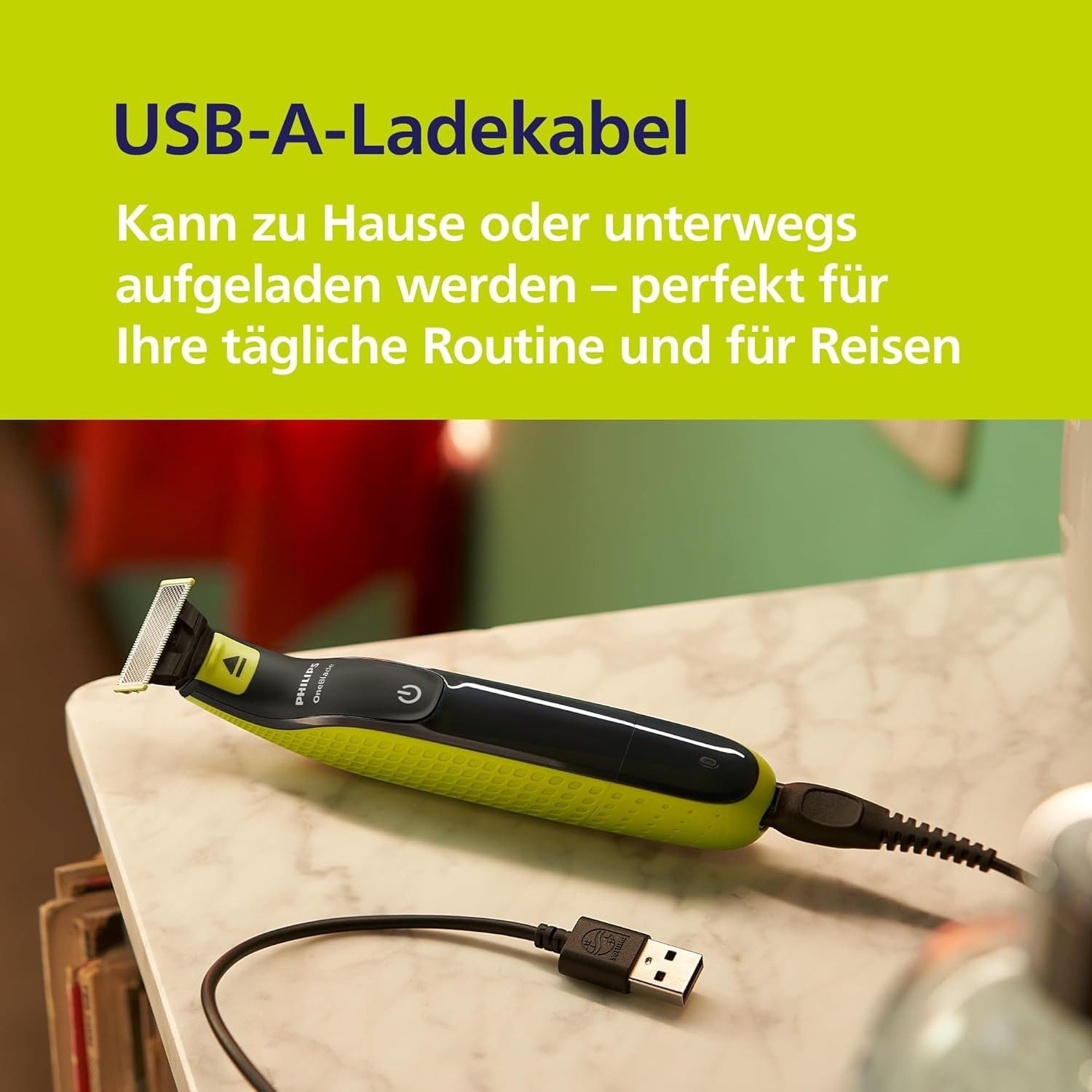 Philips Elektrokörperrasierer OneBlade 360 Face & Body Rasierer Körper Gesicht, Abwaschbar, Aufsätze: 5, Ja, Rasierer mit 3 Klingen, 3 Trimmaufsätzen, 2 Körperaufsätzen, 3 Trimmaufsätze, Körperaufsätze, Nass- und Trockenrasur