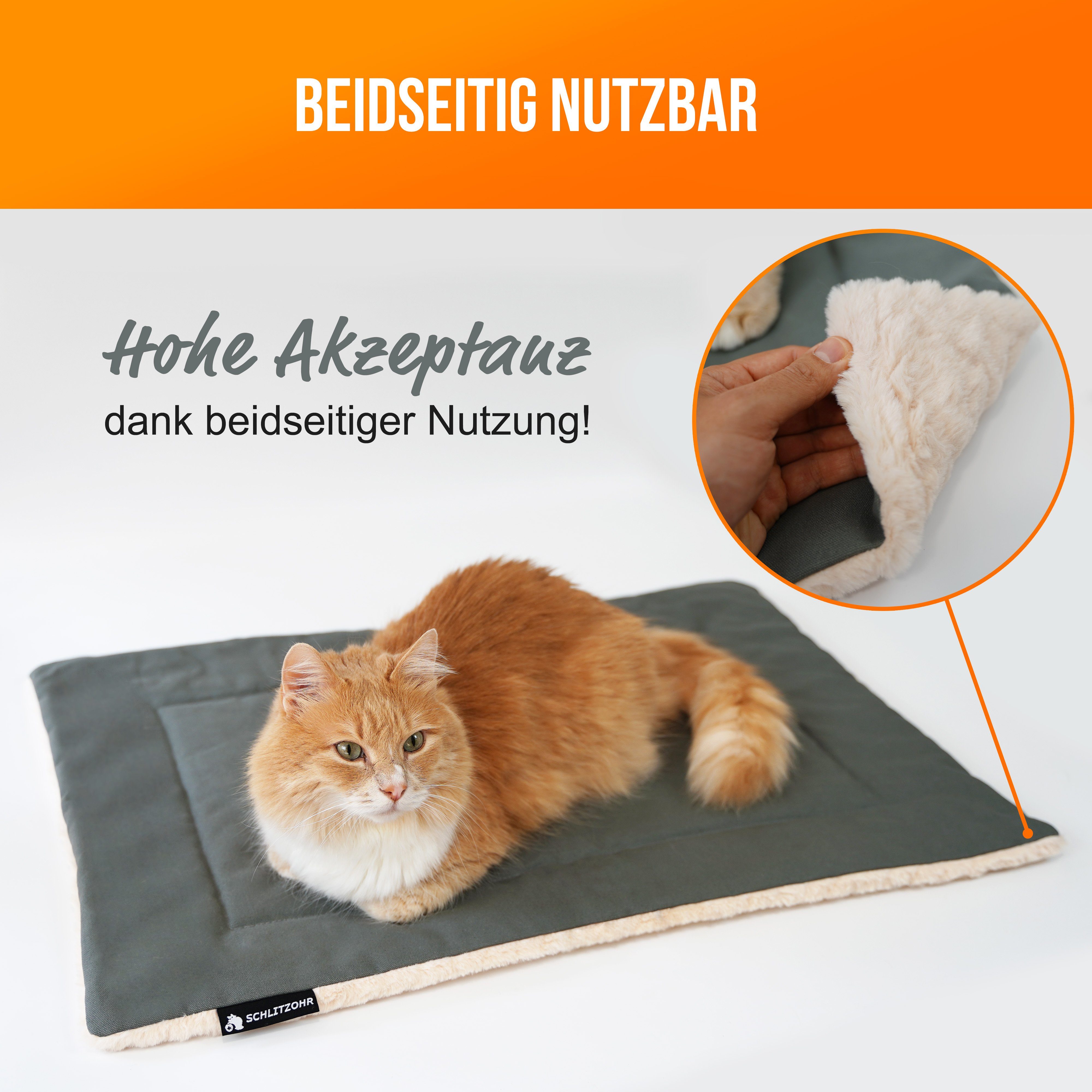 SCHLITZOHR Tierdecke Decke Minka für Katzen und Hunde, Katzendecke, Hundedecke 70x50 cm, Polyester, wendbar, waschbar