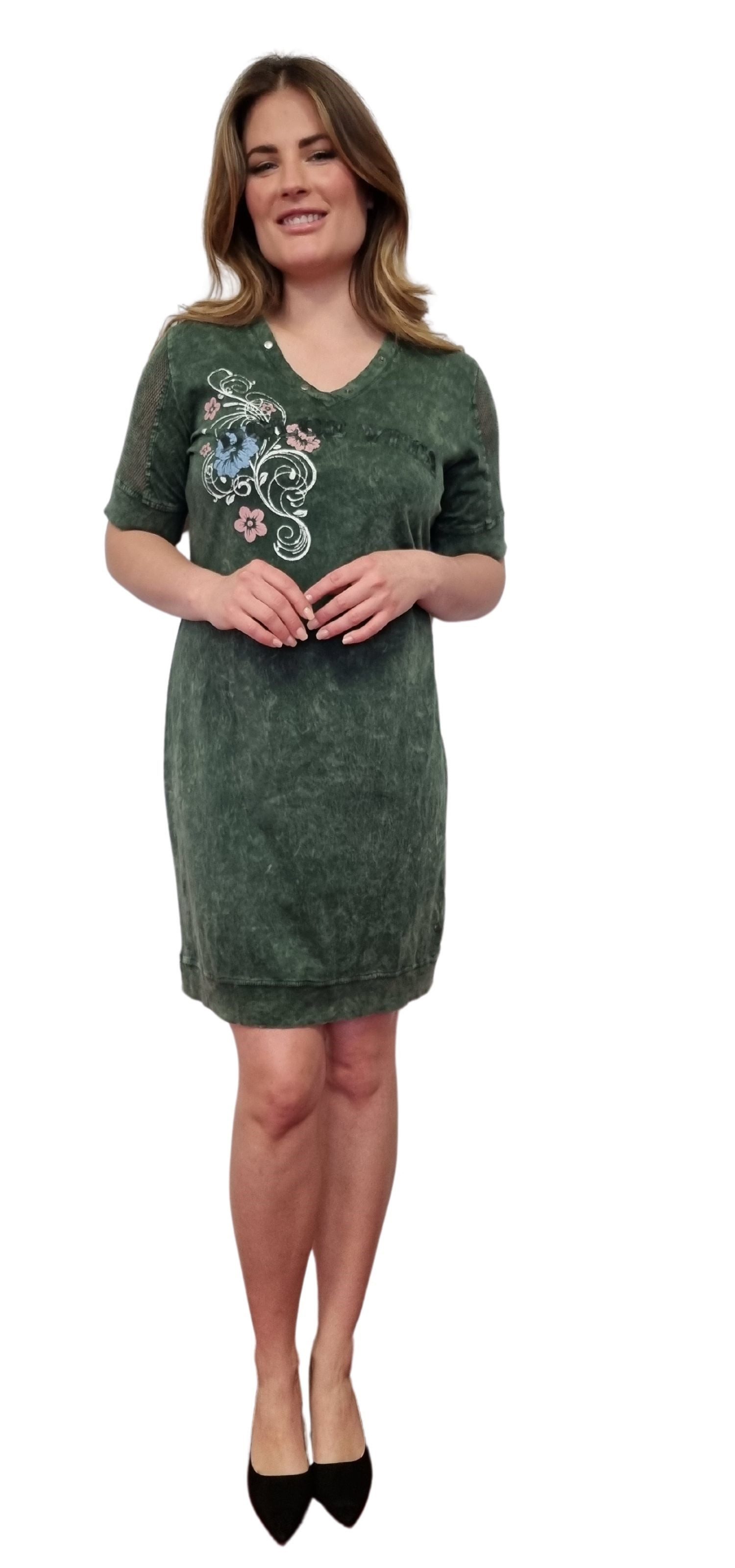 Gio Milano Shirtkleid "Dolce Vita" mit V-Ausschnitt günstig online kaufen