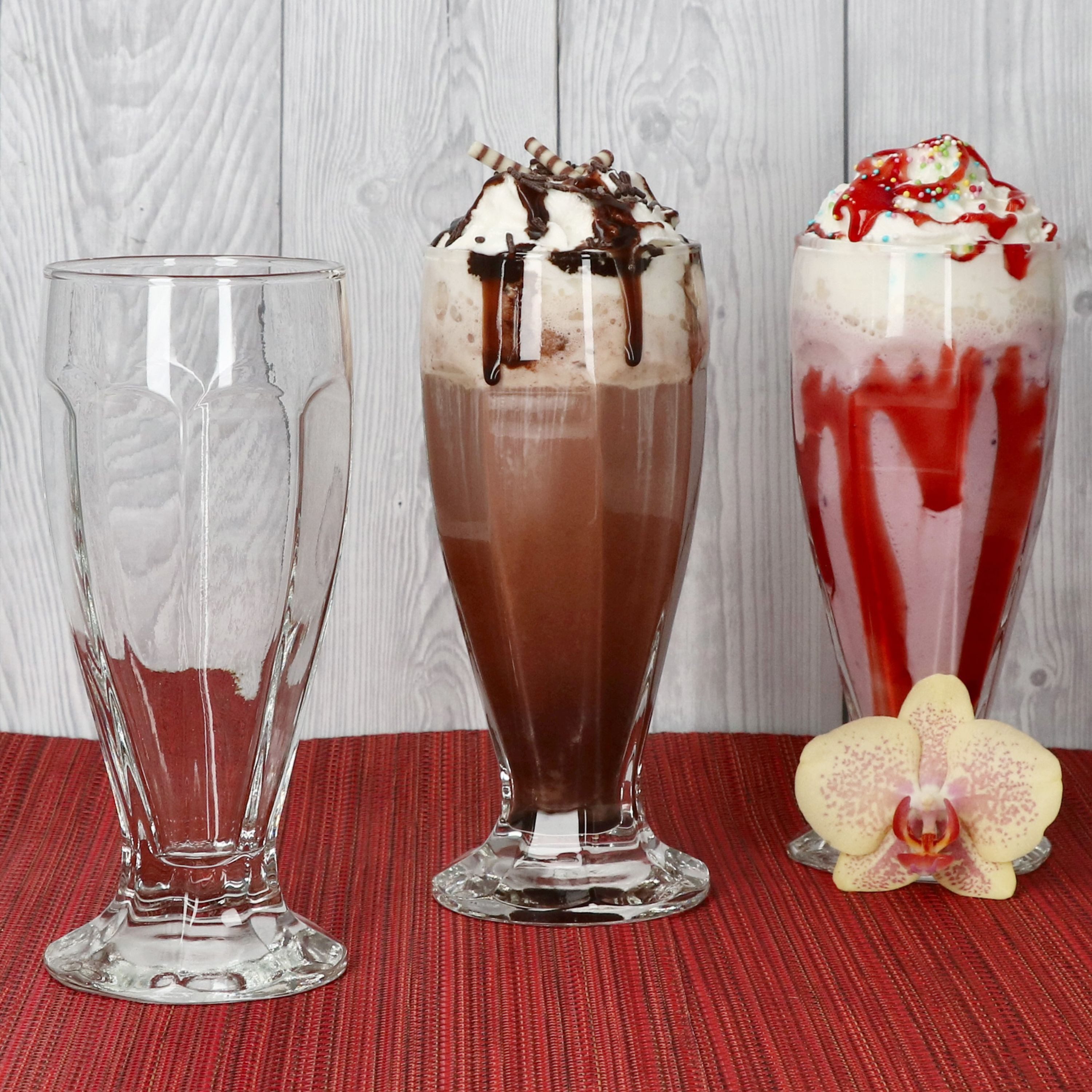 MamboCat Eisschale 12x LONDON Eisbecher mit Fuß 350ml klar hohe Eiskaffeebecher Shake, Glas