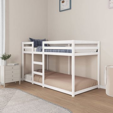 furnicato Bett Etagenbett Weiß 90x190 cm Massivholz Kiefer