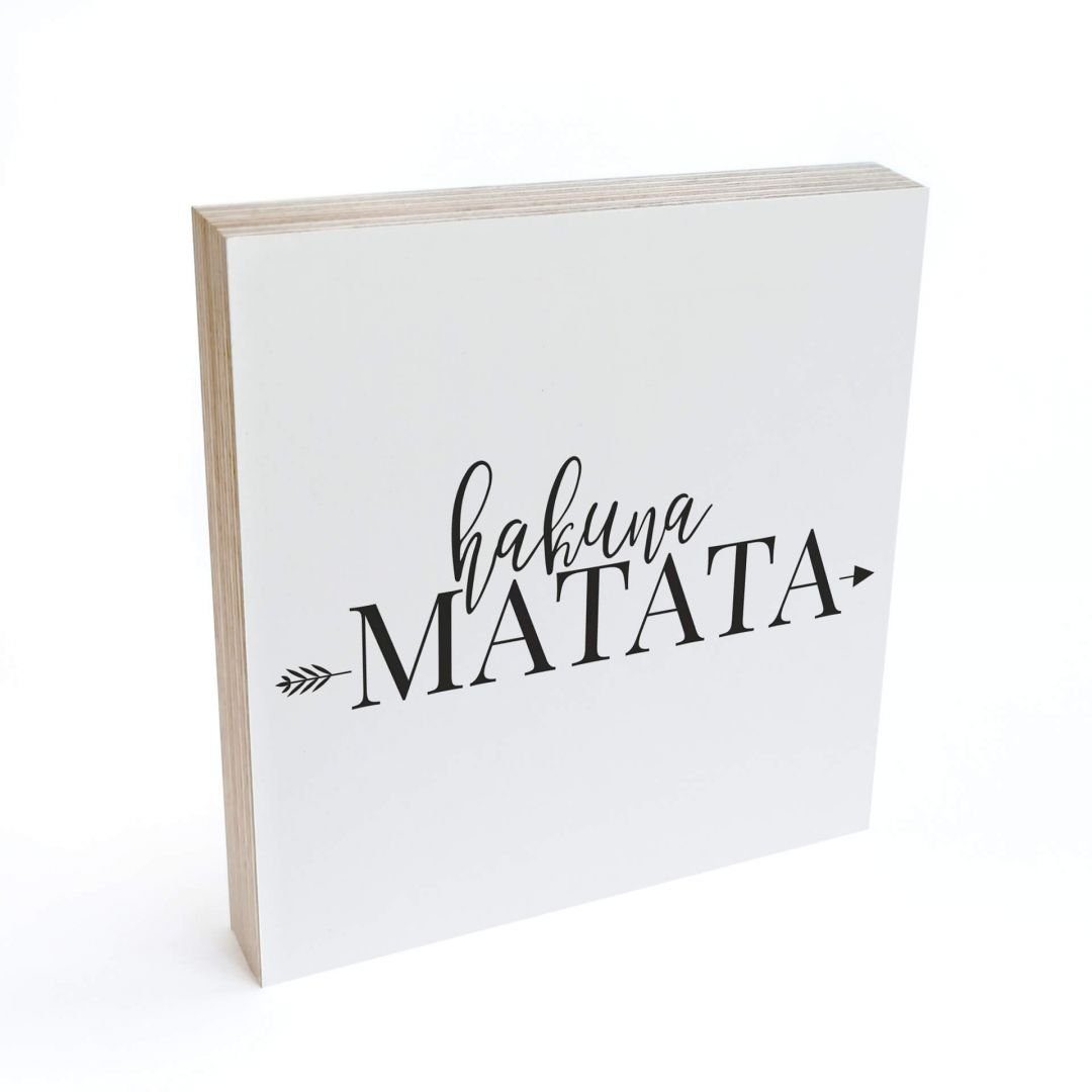 K&L Wall Art Holzbild Tischdeko Hakuna Matata Wohnzimmer Buchstaben Deko, Fensterbank Schild modern
