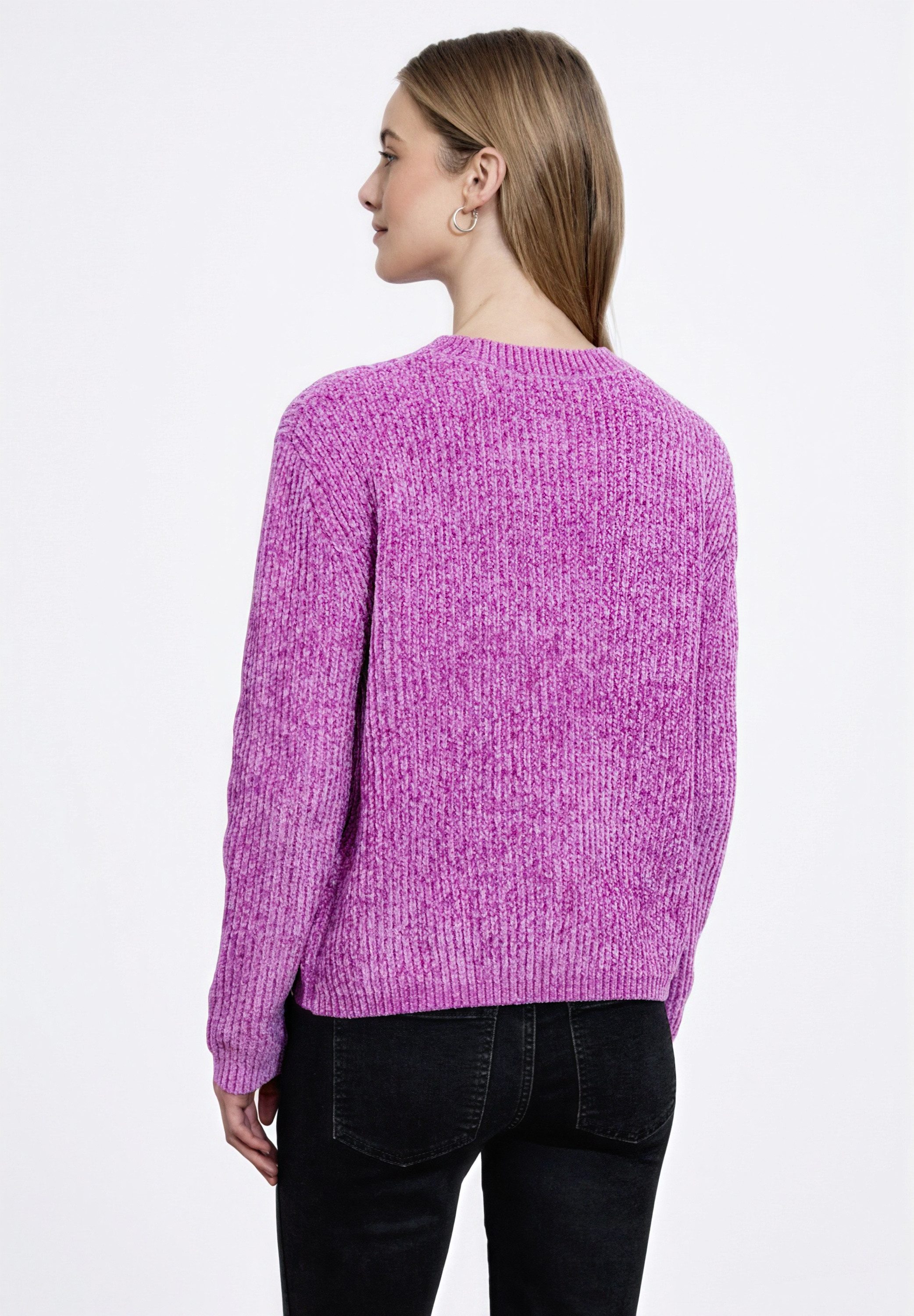 STREET ONE Rundhalspullover mit Strick-Detail günstig online kaufen