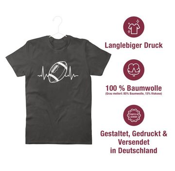 Shirtracer T-Shirt Football Herzschlag - weiß American Football NFL