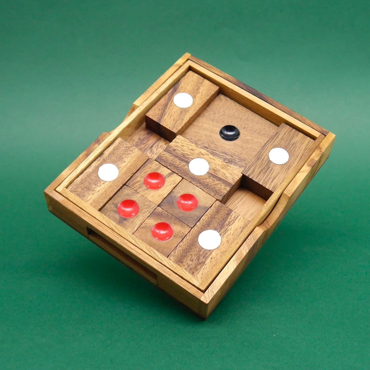 ROMBOL Ігри для мозку Spiel KHUN PAN - variantenreiches Schiebepuzzle, Schiebespiel, Holzpuzzle