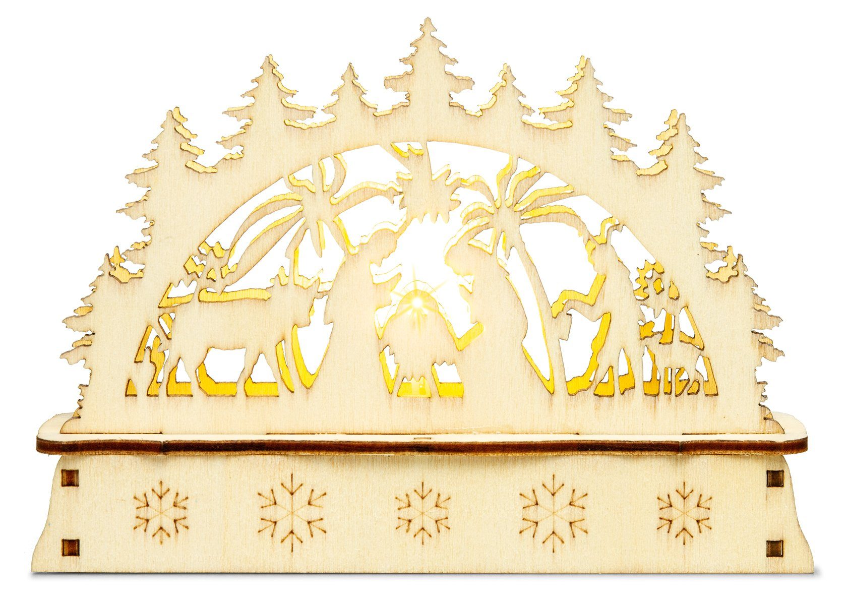 SIKORA Schwibbogen LB-MINI aus Holz mit LED Beleuchtung - viele Motive Motiv Heilige Familie
