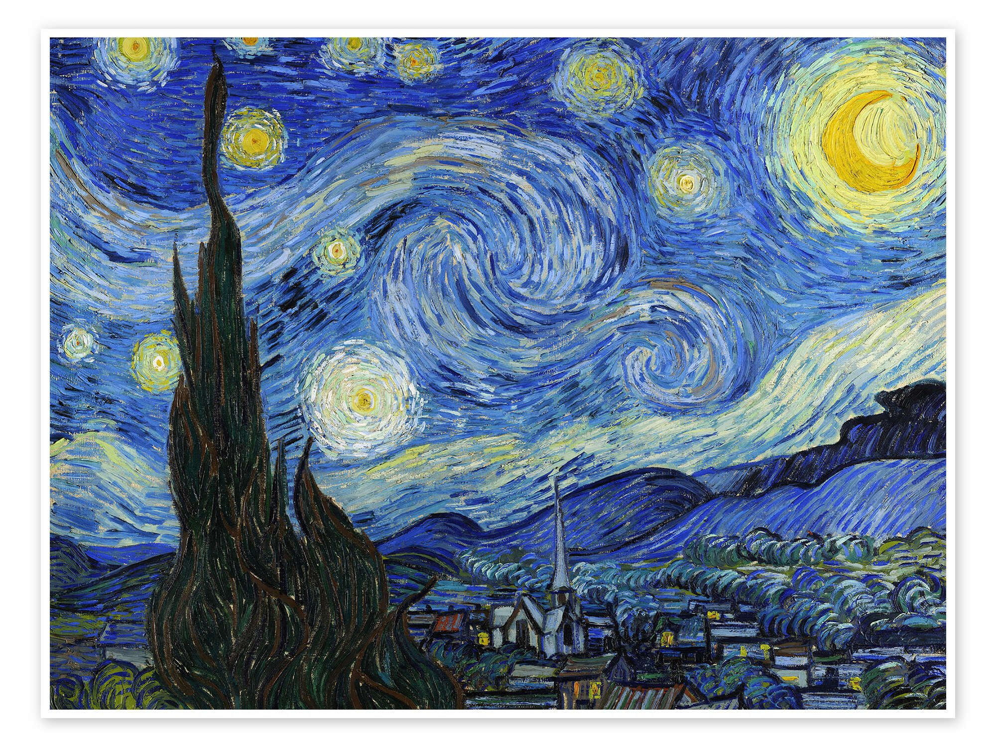 Posterlounge Wandbild Sternennacht, Vincent van Gogh, erhältlich als Poster günstig online kaufen