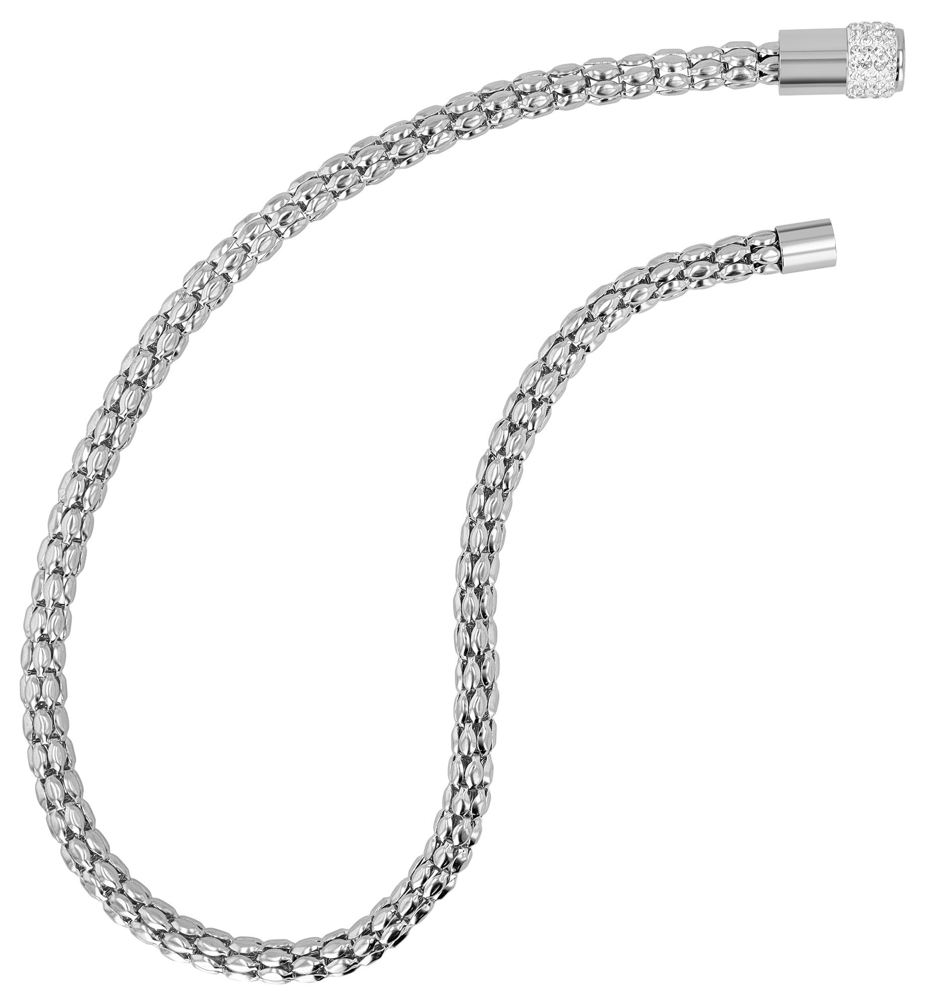 Adelia´s Kette ohne Anhänger Damen Halskette aus Edelstahl mit Strass Stein günstig online kaufen