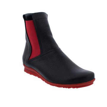 arche Barook Chelsea Boots, Hopi-Glattleder, Noir, Rouge, Lactae rouge, Gu Reißverschlussstiefel