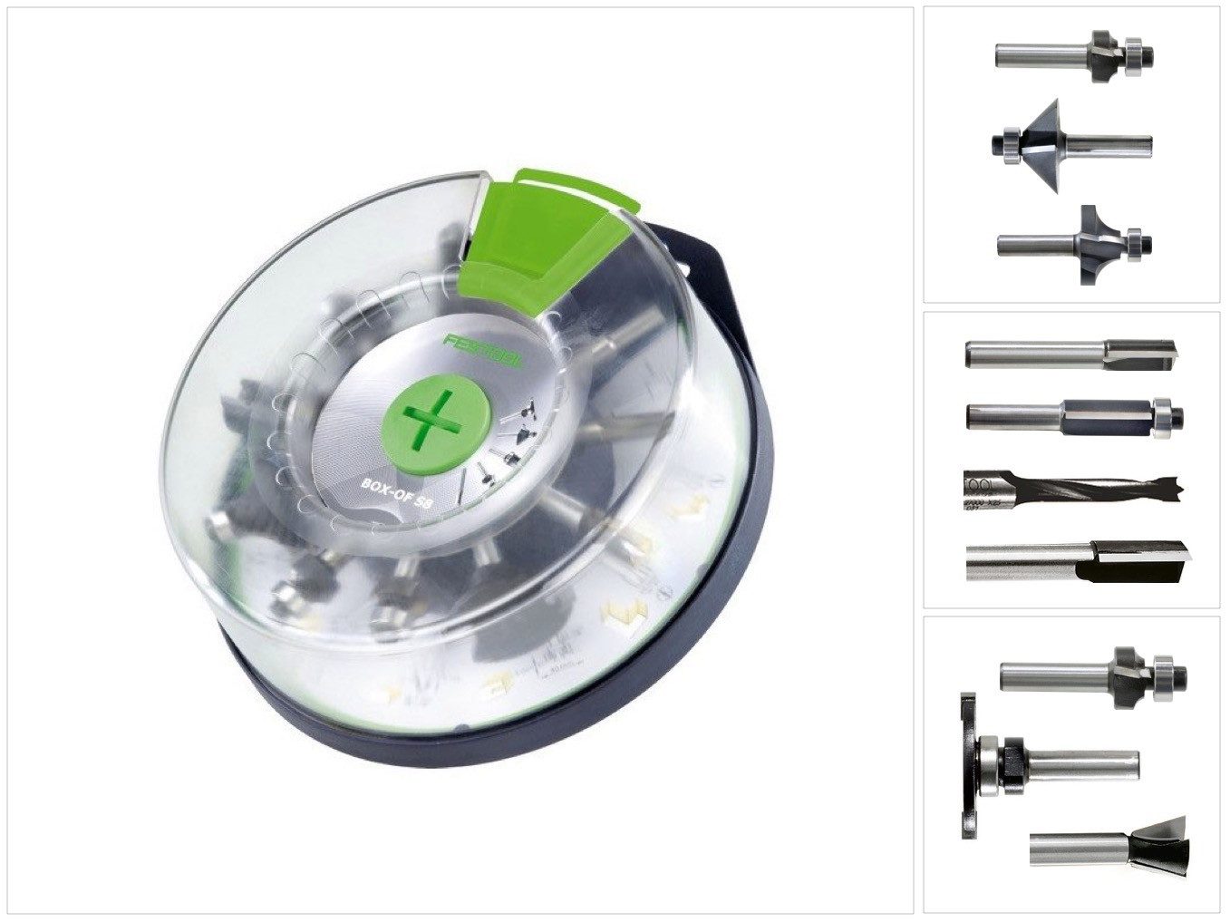 FESTOOL Fräser-Set Box-OF HW S8 Mix Fräser Box Set 10 tlg. (498979)