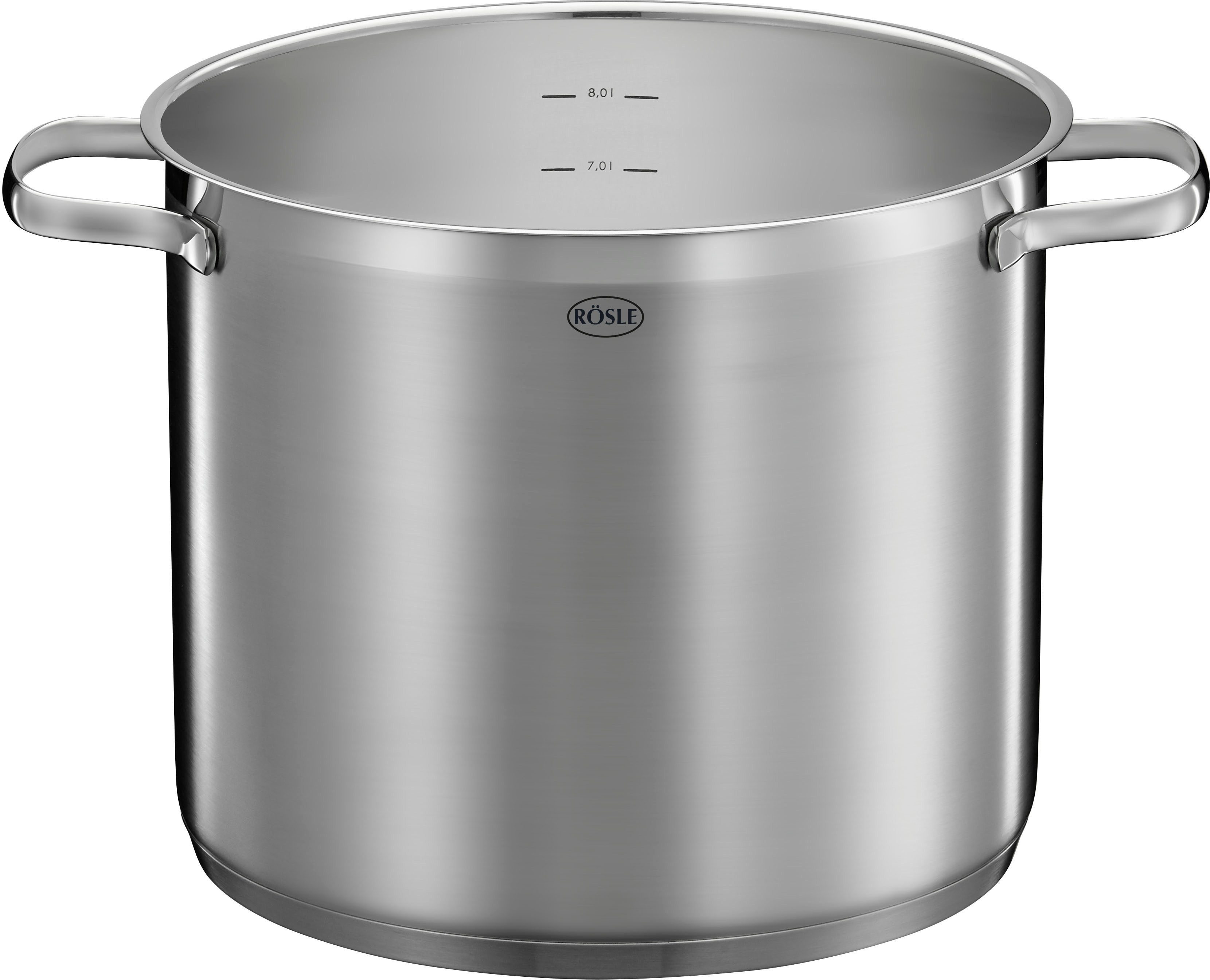 RÖSLE Suppentopf ELEGANCE, Edelstahl 18/10, spülmaschinen- und induktionsgeeignet, Ø 24 cm, 8 L