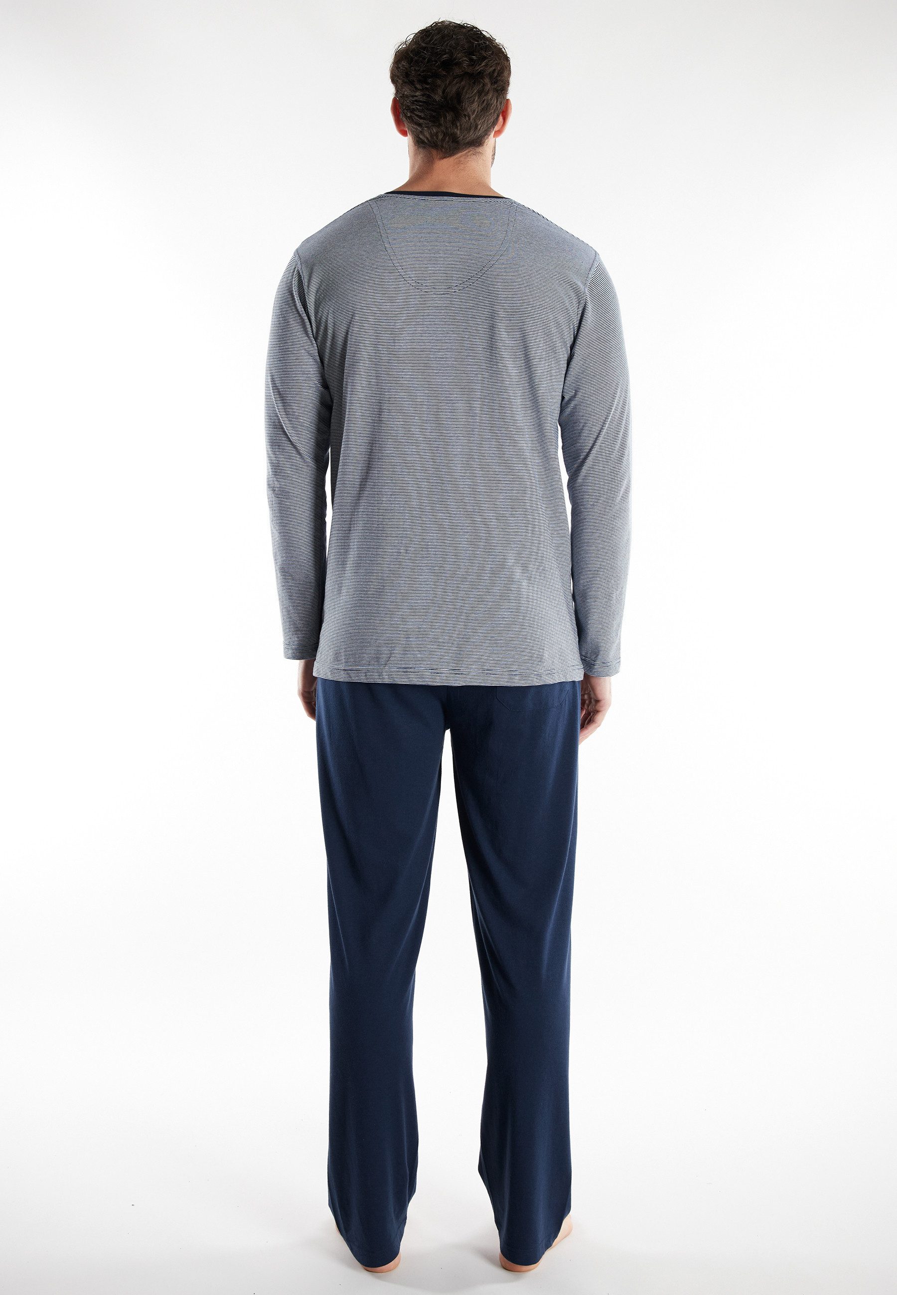 TOM TAILOR Pyjama Nevada (2 tlg) Streifendesign, Langarm, V-Ausschnitt, lange Hose, atmungsaktiv