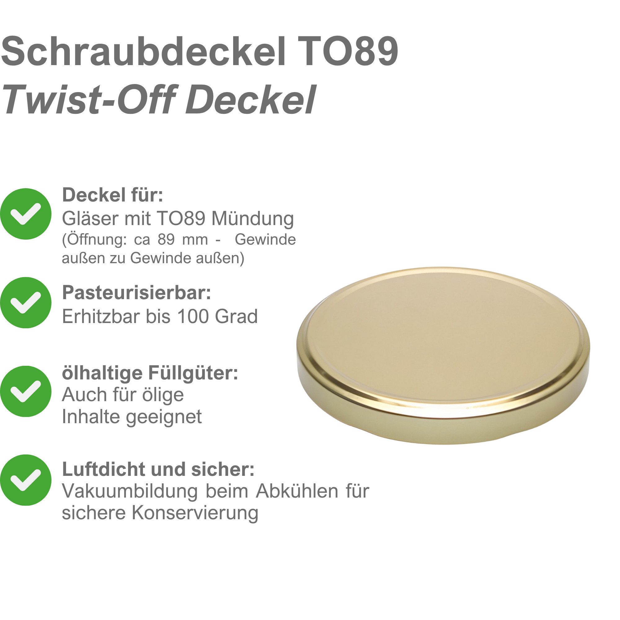 mikken Einmachglas 6 große Vorratsgläser 1700 ml, (Spar-Set, 6er Set Einkochgläser), mit Twist-Off Deckel TO89 und 6 Etiketten zum Beschriften