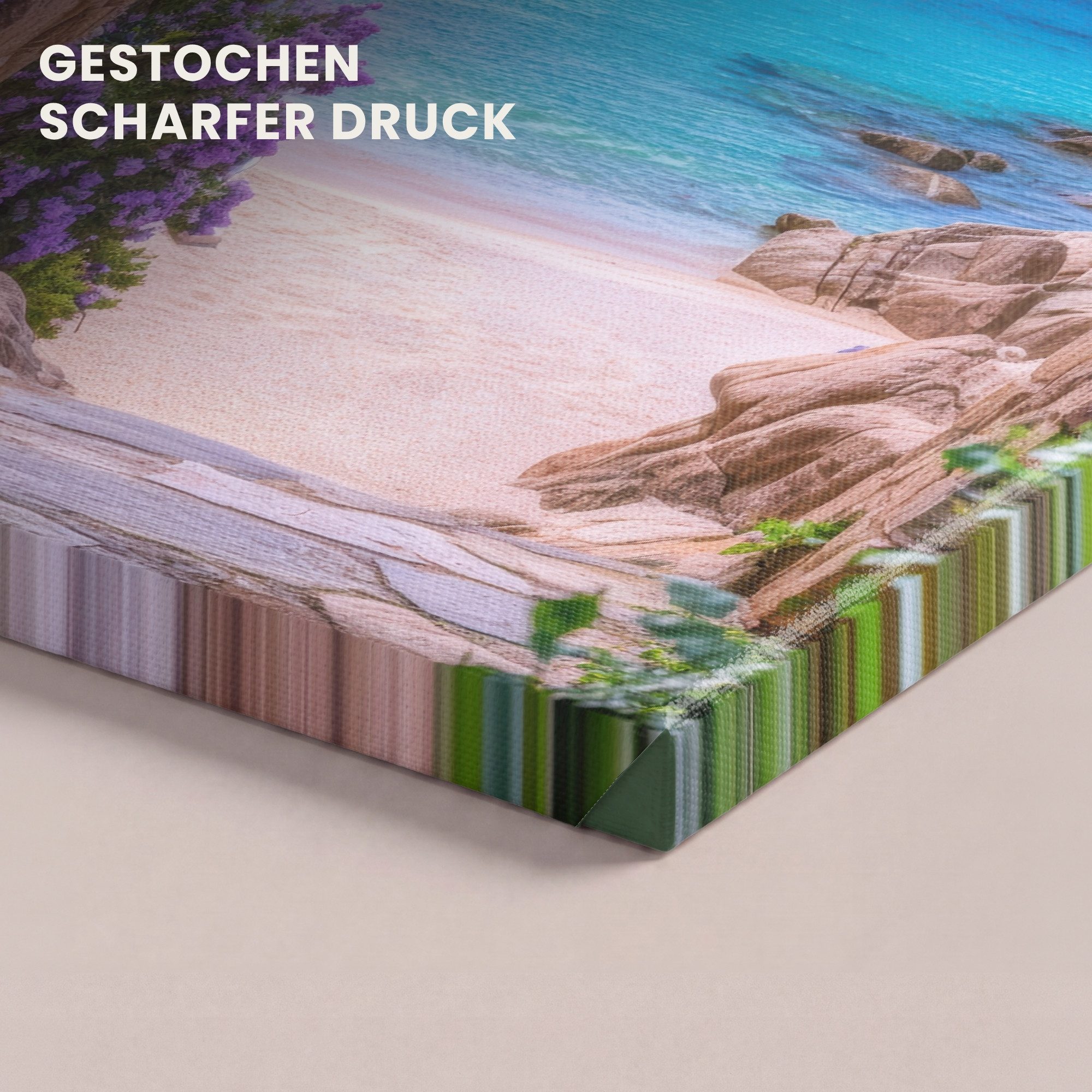 OneMillionCanvasses® Leinwandbild Aussicht - Tor - Meer - Strand - Felsen, Fotodruck (1 St), Leinwand Canvas Wandbild, Wanddekoration 20x30 cm – Bild 3 von 5