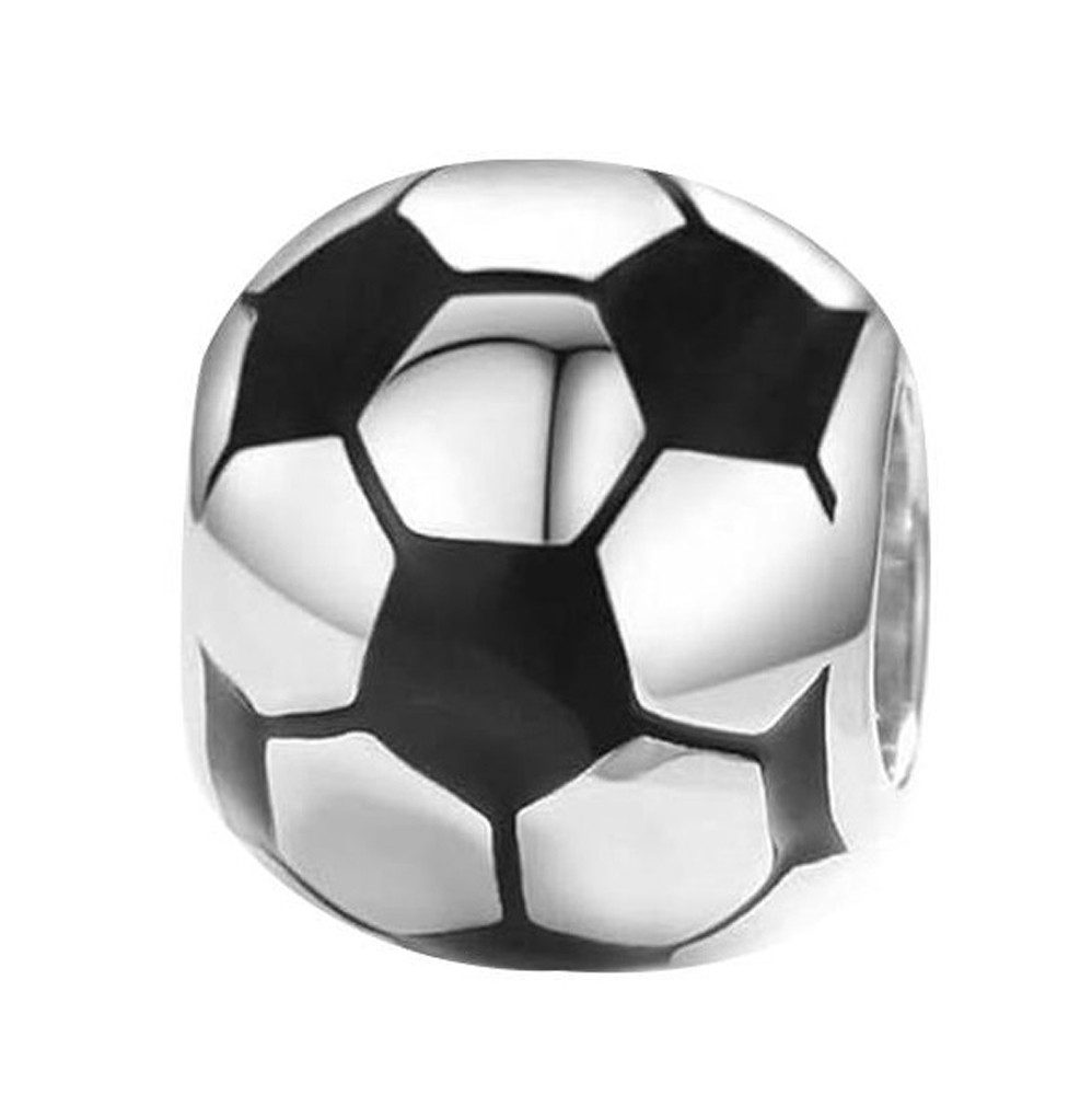 PANDACHARMS Bead Charm Fussball aus massivem 925er Sterling Silber