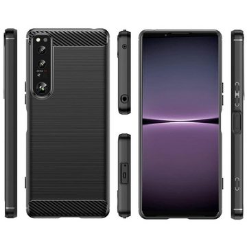 CoolGadget Handyhülle Carbon Handy Hülle für Sony Xperia 1 IV 6,5 Zoll, robuste Telefonhülle Case Schutzhülle für Xperia 1 IV 2022 Hülle