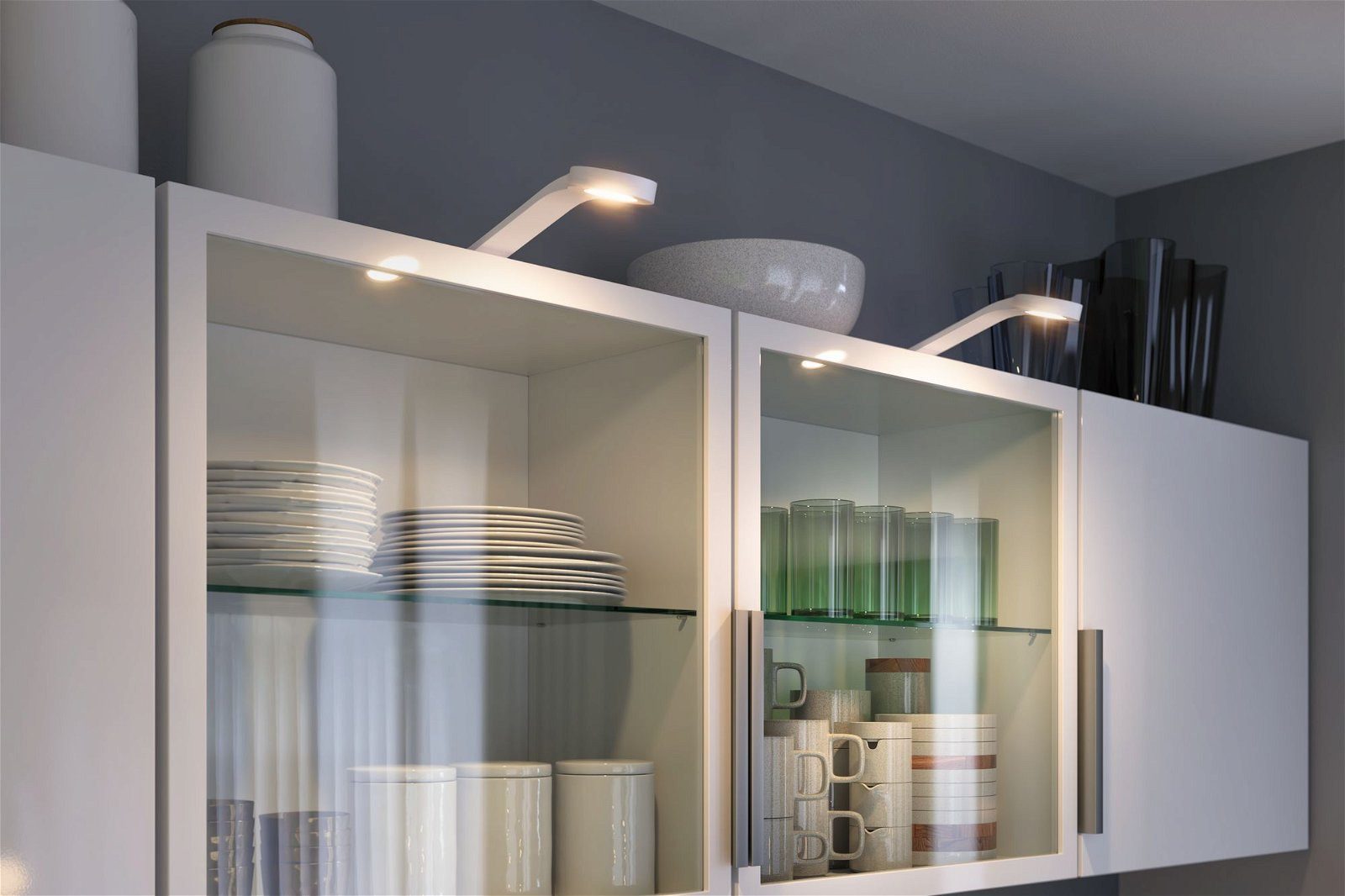Paulmann Unterschrankleuchte Clever Connect Mike 2x2,5W DC 2700-6500K 12V Weiß matt/Kunststoff, LED fest integriert, Tageslichtweiß, Starter-Set