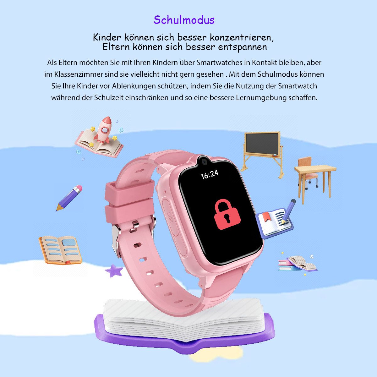blackview Z10 Kinderuhr mit GPS 4G und Telefon, Videoanruf, SOS Smartwatch (1, 83 Zoll), Kinderuhr Telefon, GPS, Geschenk für Kinder, Einschulung Geschenk – Bild 4 von 5