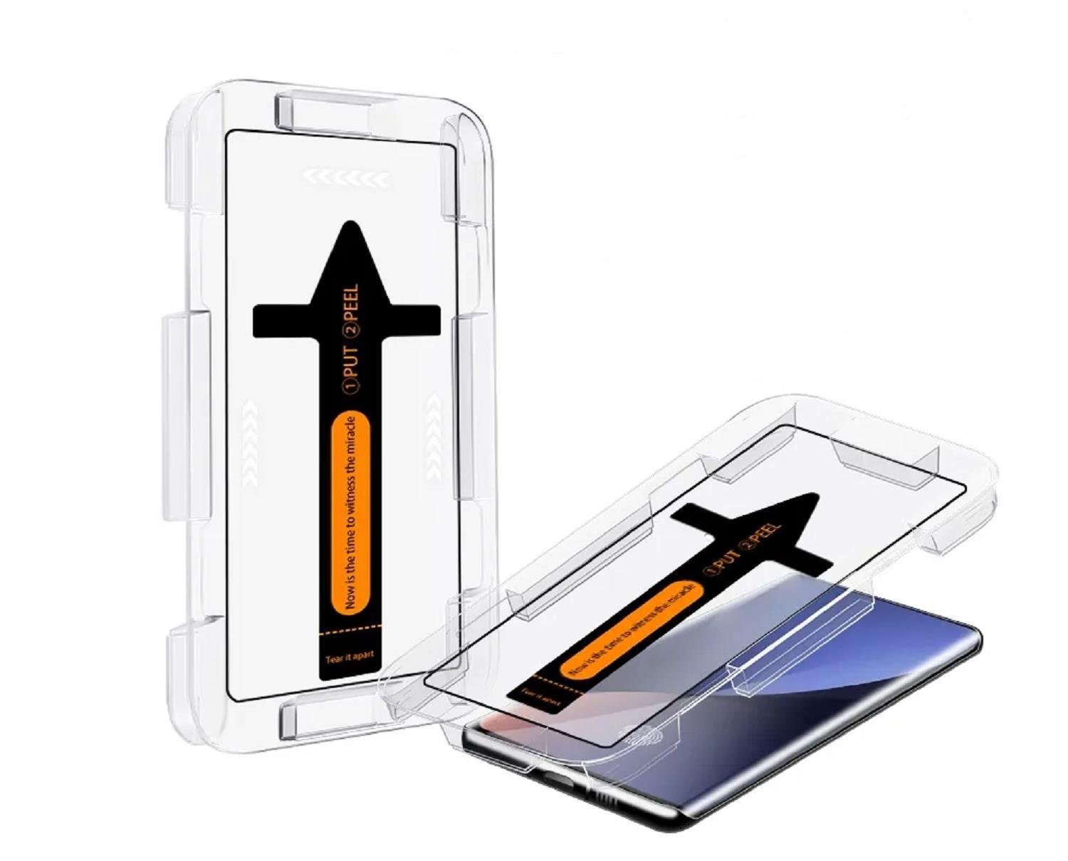 Protectorking Schutzfolie 1x 9H Panzerhartglas für Samsung Galaxy S23 Ultra FULL CURVED 3D KLAR, (1-Stück), Displayschutz, Schutzglas Echtglas Tempered 9H Panzerhartglas 3D-KLAR