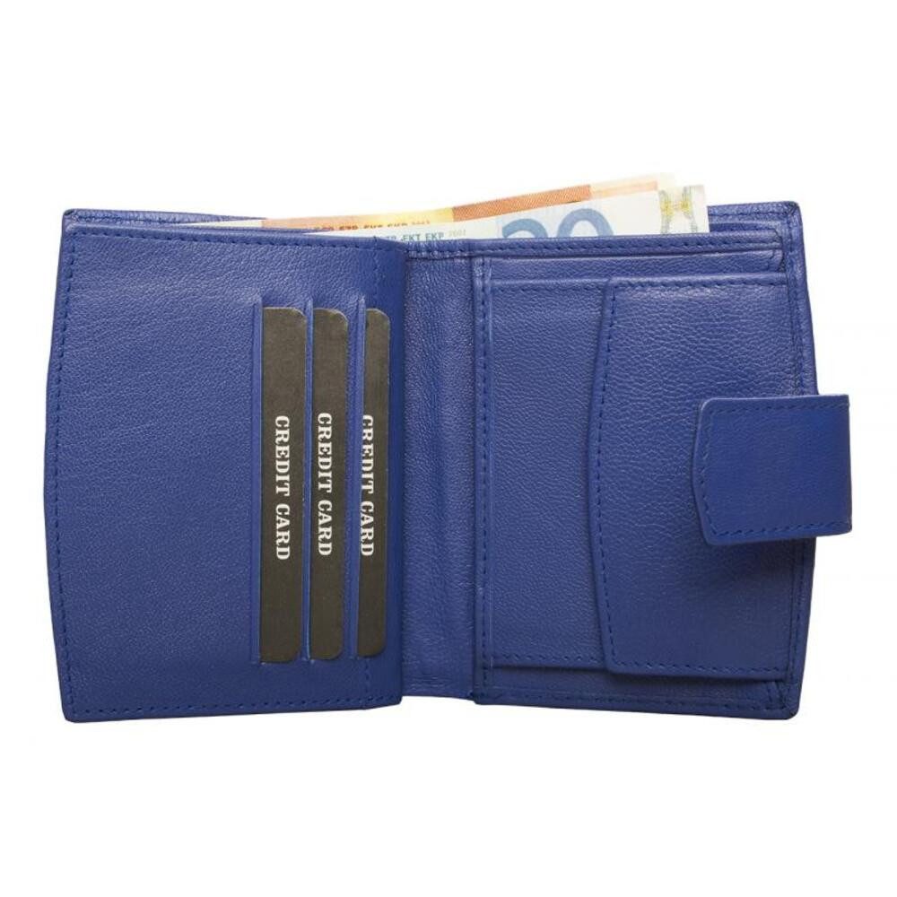 Geldbörse Geldbörse mit Außenriegel Nappa Leder Kombibörse royalblau (1-tlg) – Bild 2 von 2