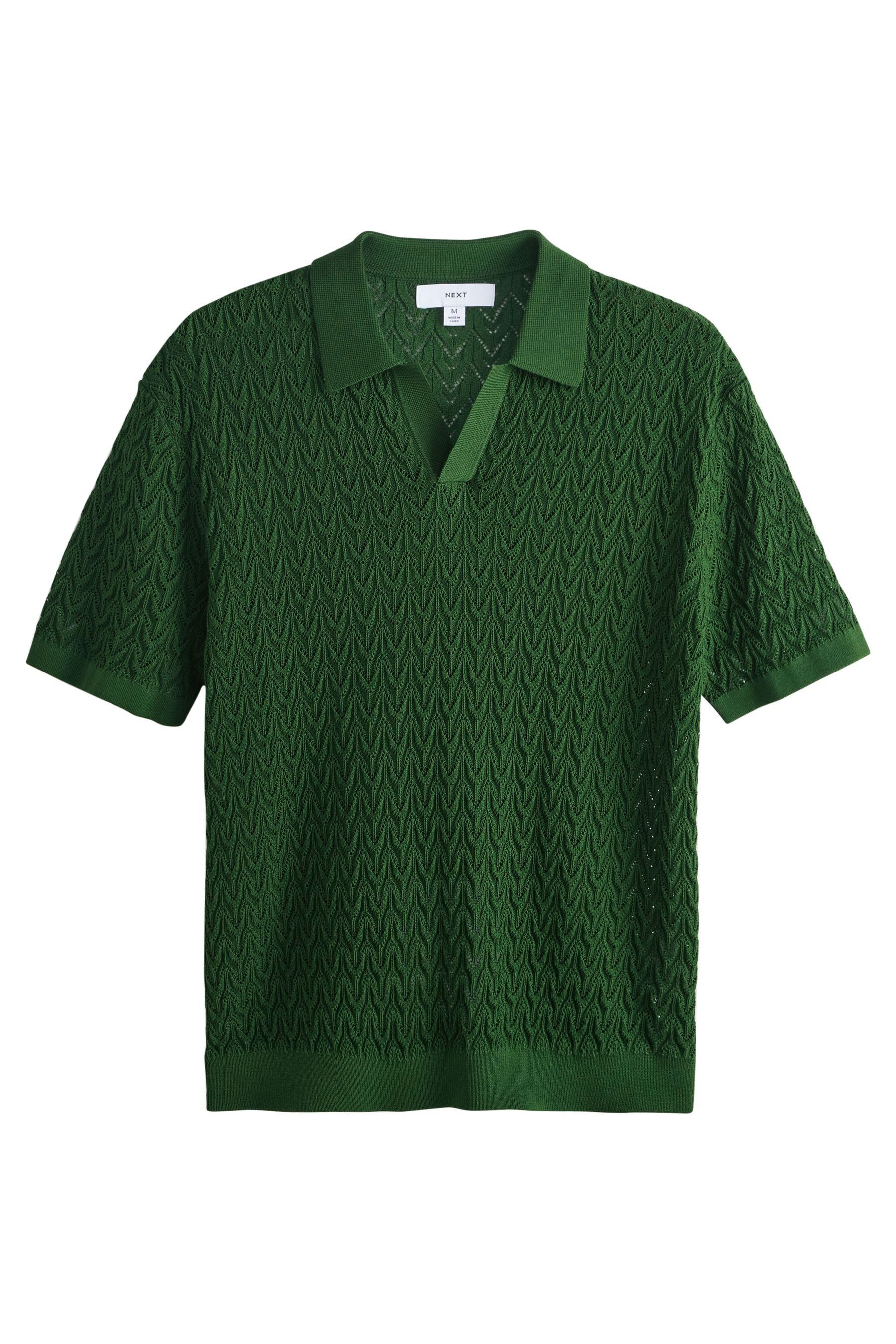 Poloshirt Regular Fit Poloshirt aus Strick mit Lochstickerei