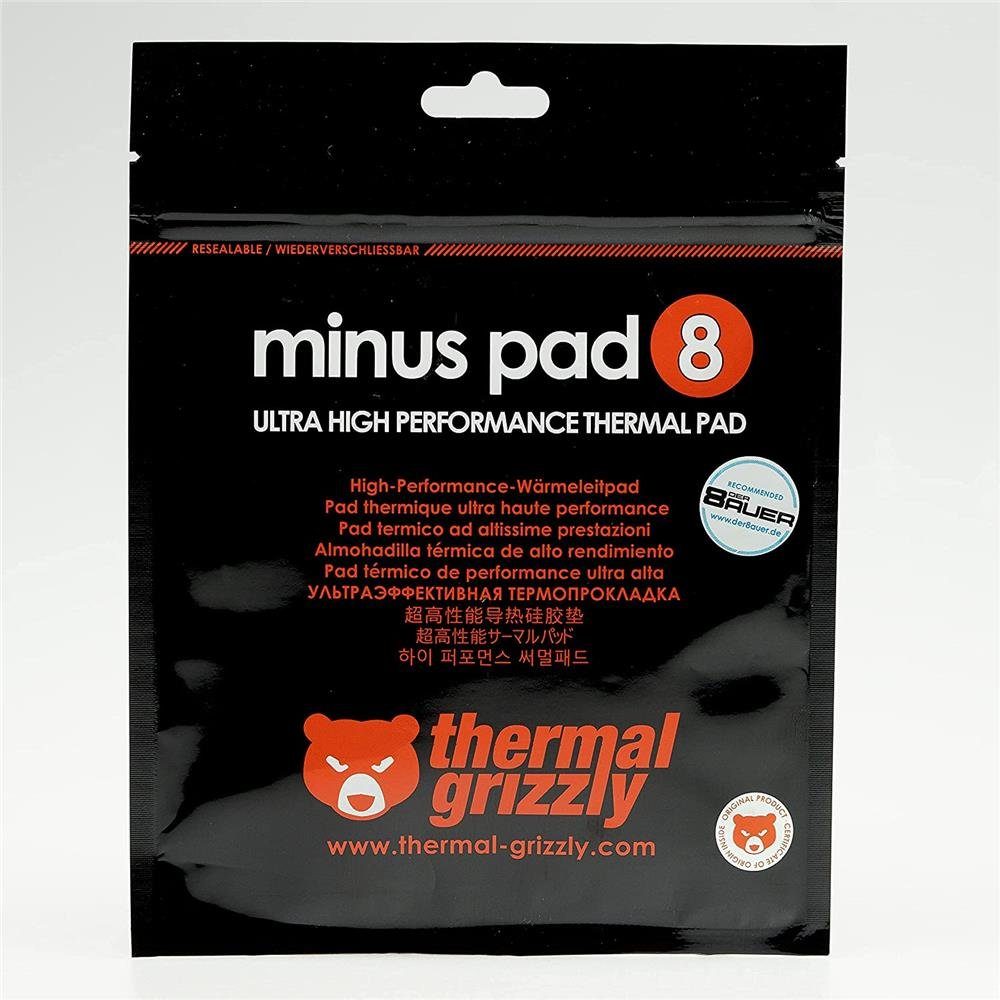 Thermal Grizzly Wärmeleitpad Minus Pad 8 - 100 x 100 x 1,0 mm, selbstklebend, für die Kühlung von Computer oder Laptop
