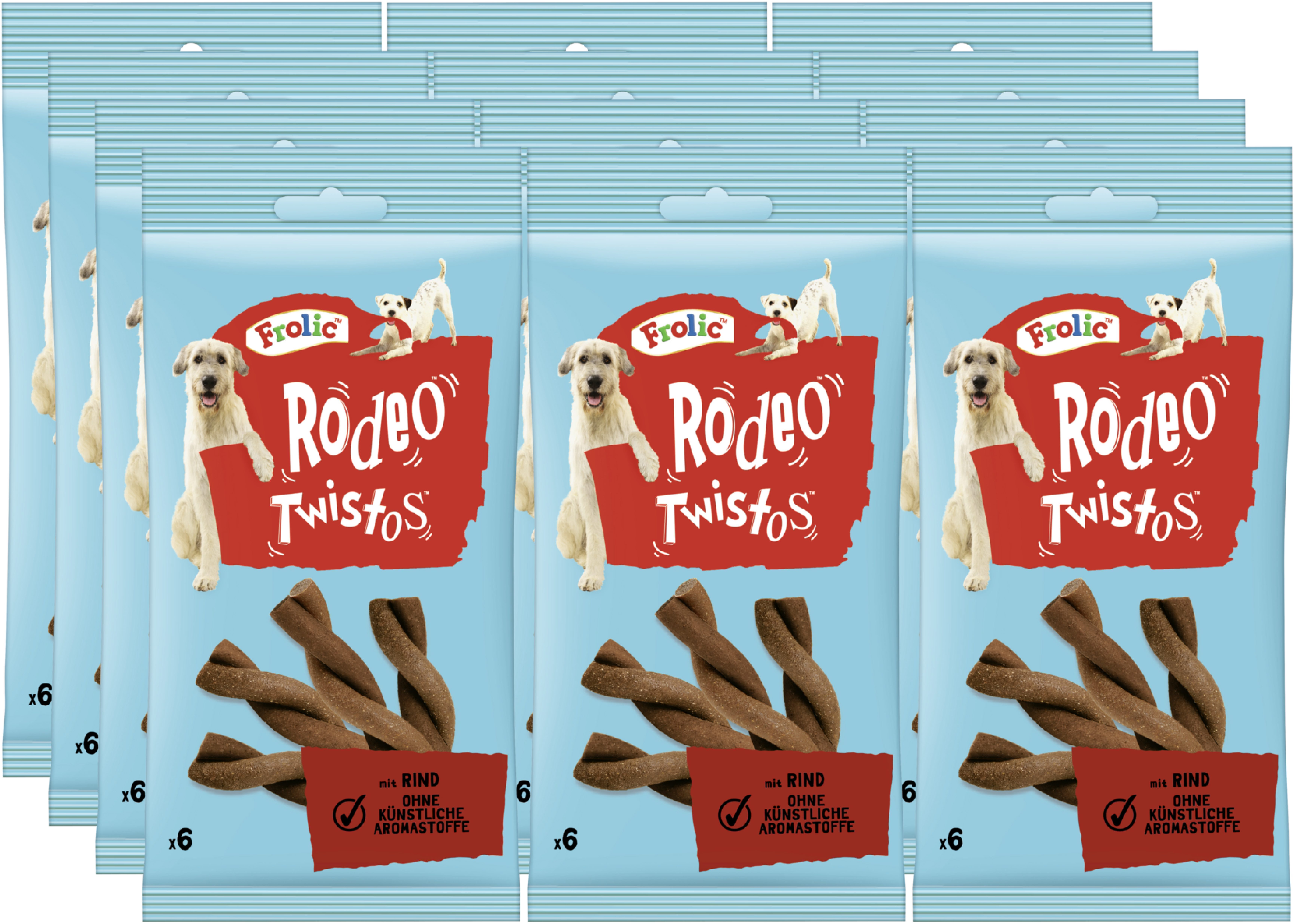 Frolic FROLIC™ RODEO™ TWISTOS™ Beutel Rind 12 x 6 Stück, Snack für: Hunde