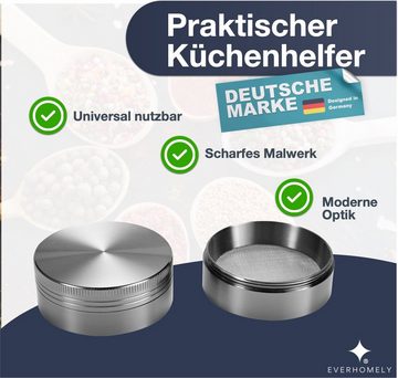 Everhomely® Gewürzmühle 2er Grinder Set - Crusher für Kräuter & Gewürze - Messerscharfes Mühle Manuell, messerscharf / rostfrei / moderne Optik