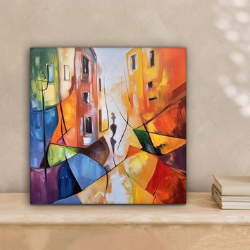 OneMillionCanvasses® Leinwandbild Abstrakt - Kunst - Malerei - Farben, (1 St), Leinwand Bilder für Wohnzimmer Schlafzimmer, 20x20 cm