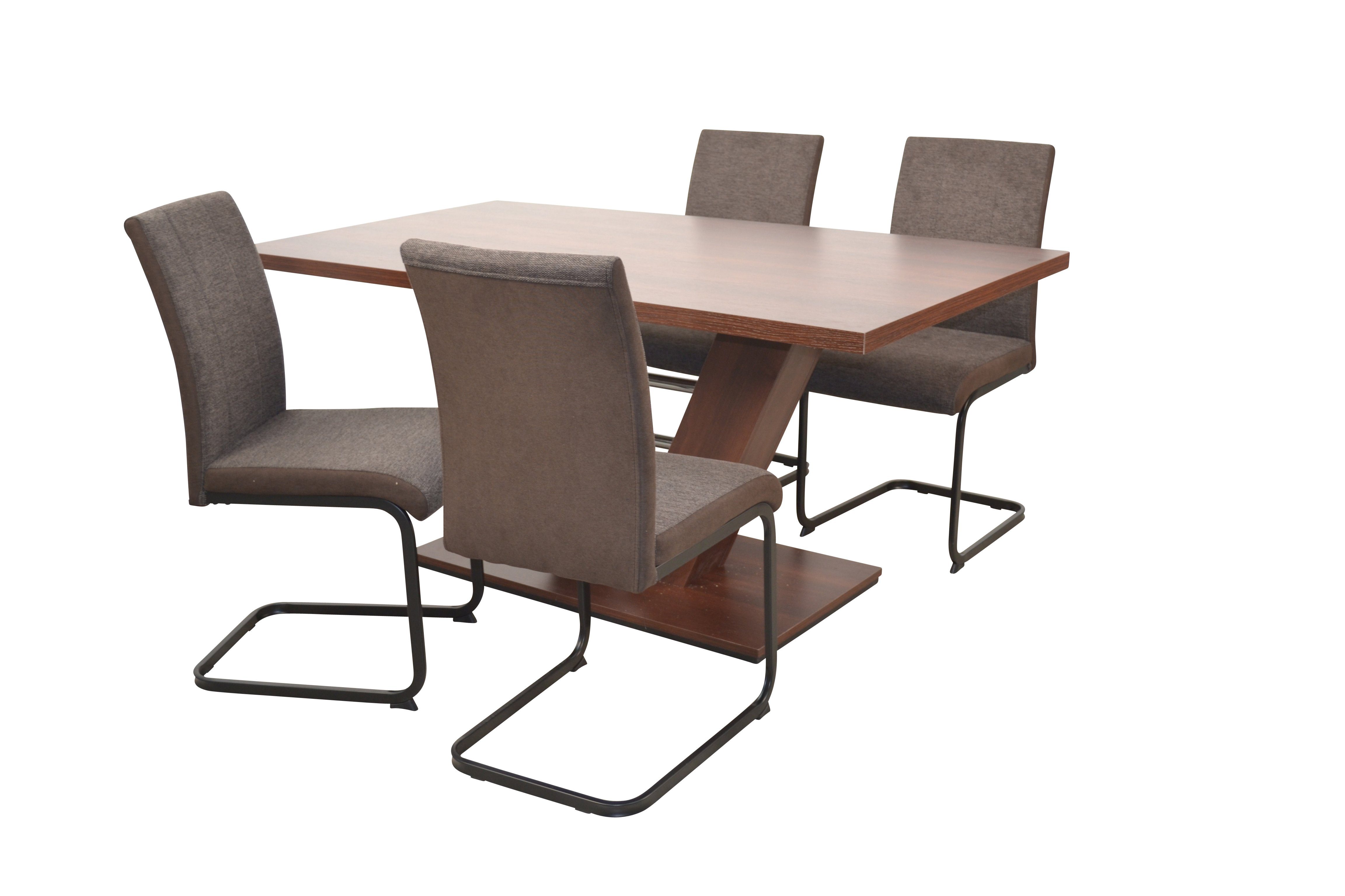 Esstisch), 5tlg. Stühlen (4 Tisch mit Lissabon, 4 Stühle, moebel-direkt-online (Spar-Set, Essgruppe 1