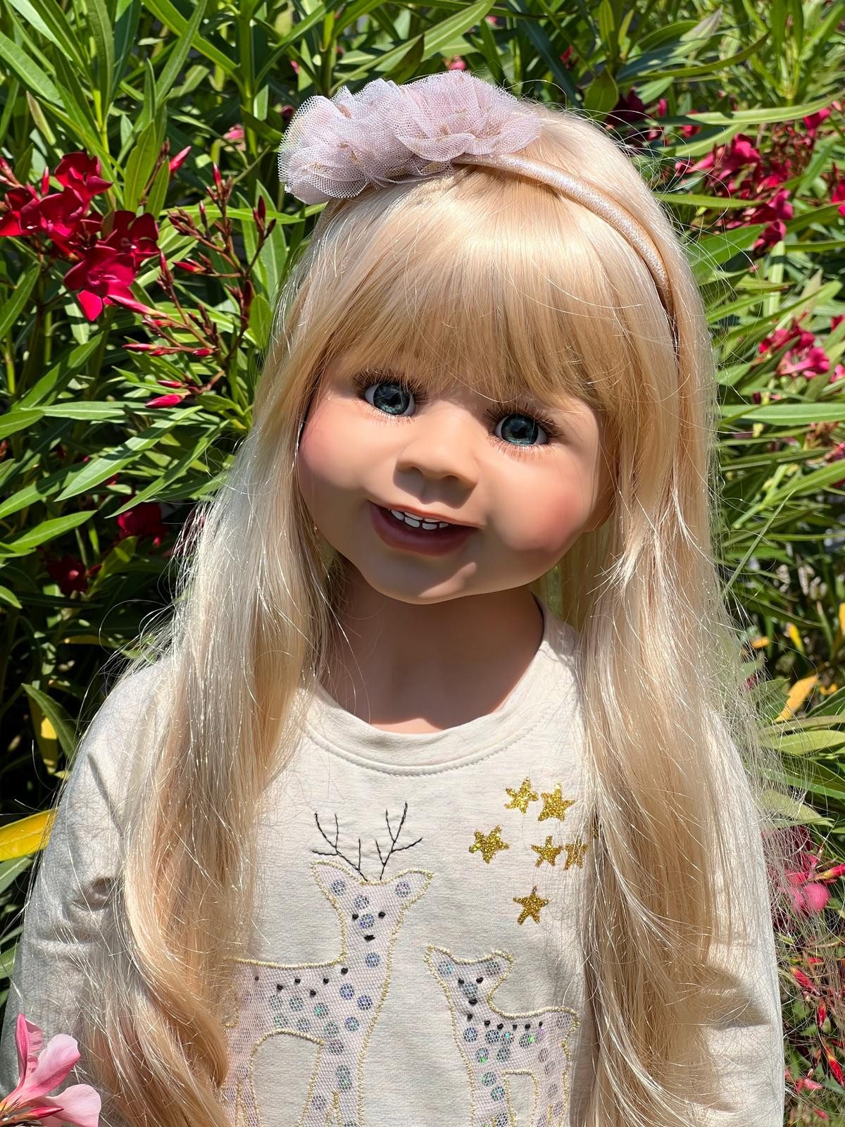 CMTPUPPENGALERIE Stehpuppe Coco von Monika Levenig - blond, rosa Kleid - 112 cm (1-tlg)