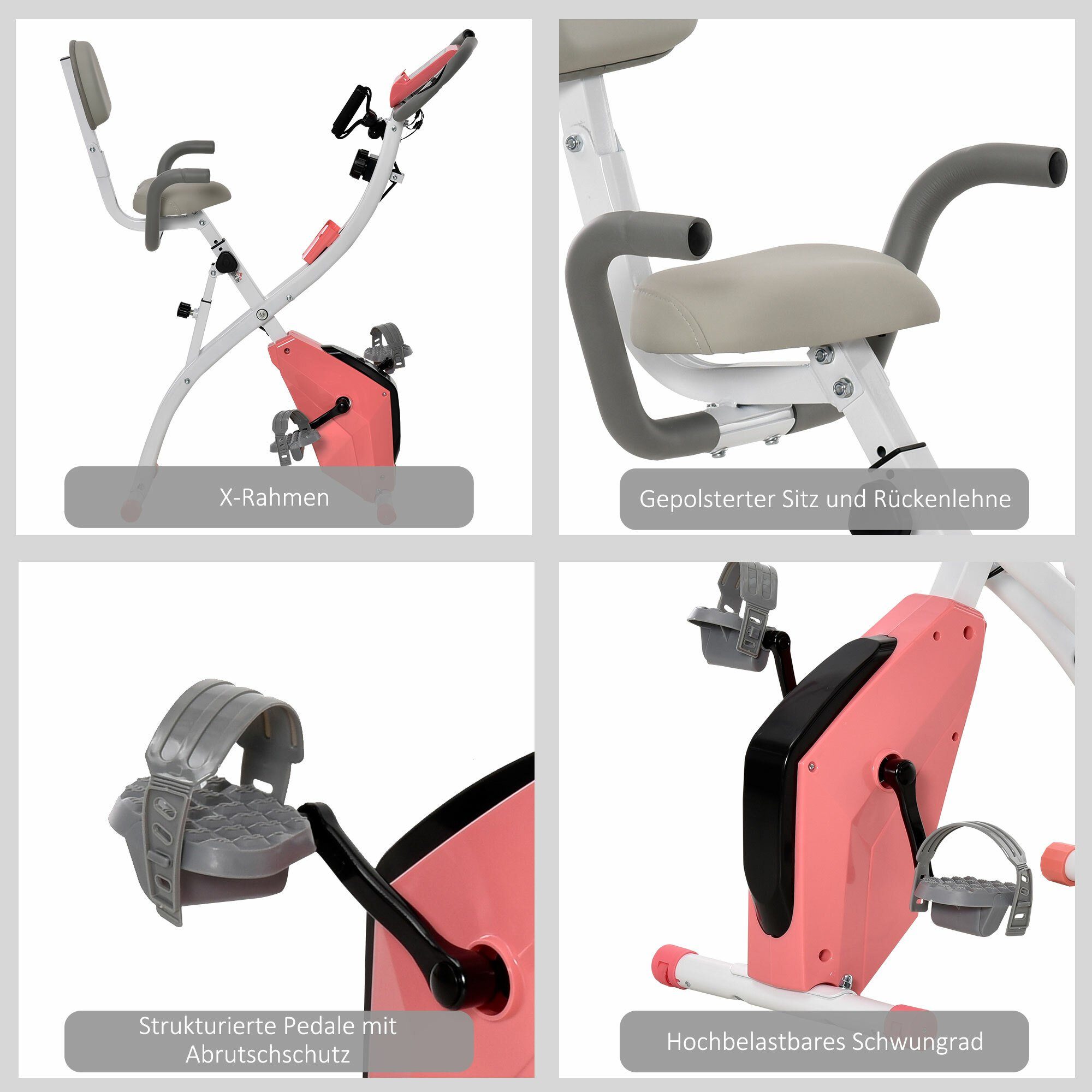 HOMCOM Heimtrainer Fahrradtrainer mit LCD Display