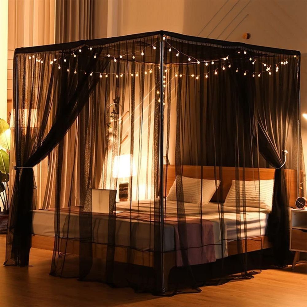 BigDean Insektenschutz-Vorhang XXL Moskitonetz für Doppelbett Mückennetz  Bett Fliegennetz Betthimme