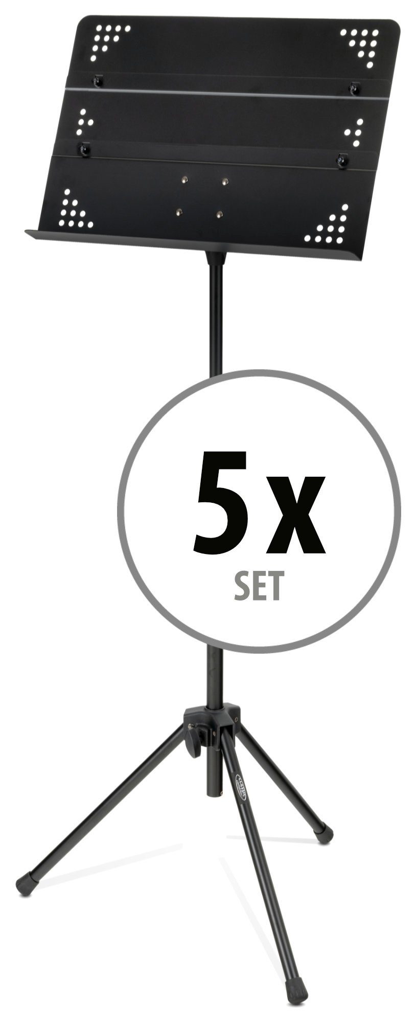 Classic Cantabile Notenpult OSS-01 Orchesterpult, (5-tlg), Notenständer mit steckbarer Notenablage - Höhenverstellbar bis 116cm