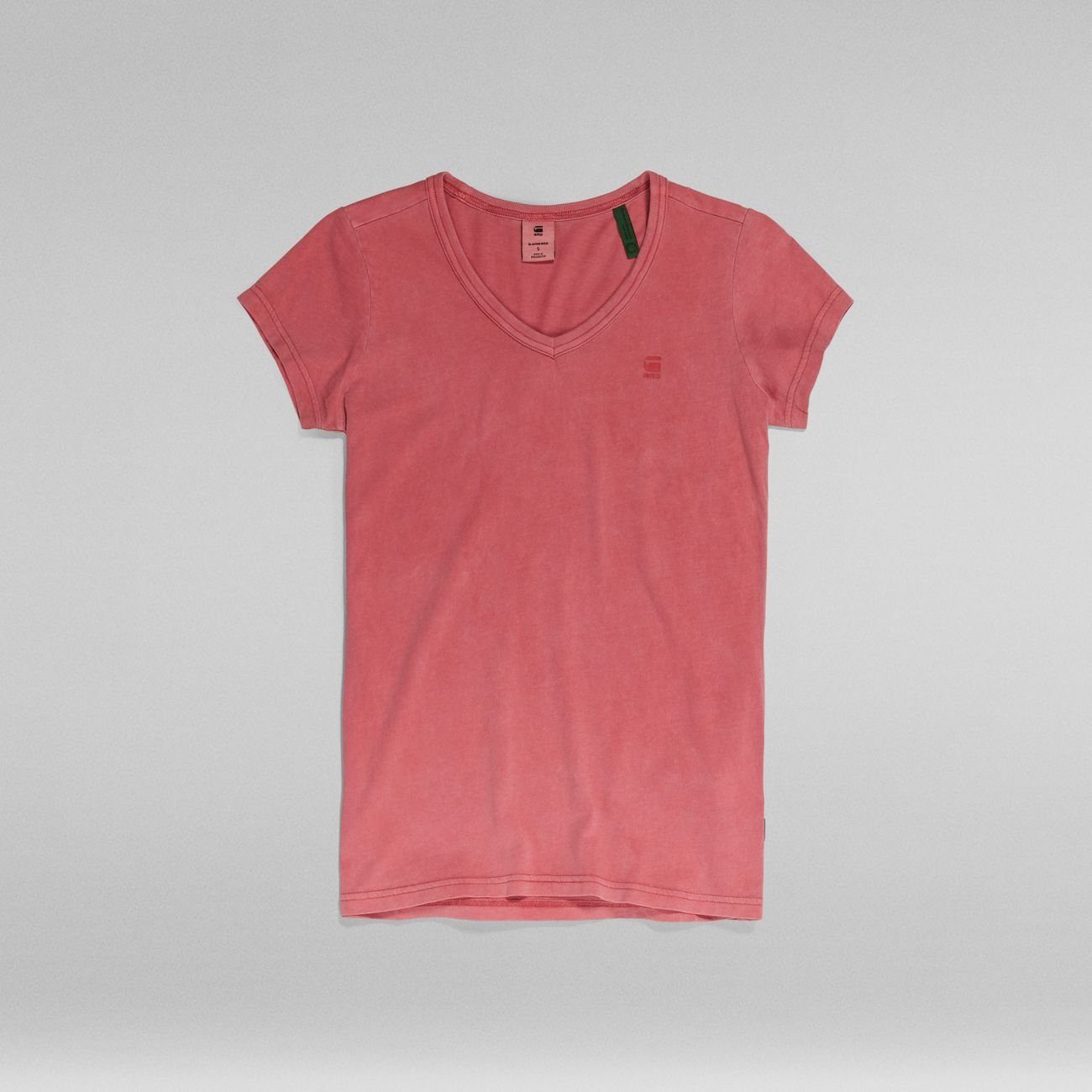 s/s Ink v stripe wmn G-Star slim GD Pink (1-tlg) T-Shirt RAW Eyben