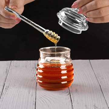 Belle Vous Aufbewahrungsdose Honigglas mit Honiglöffel - 400 ml, Honey Jar with Honey Spoon - 400 ml