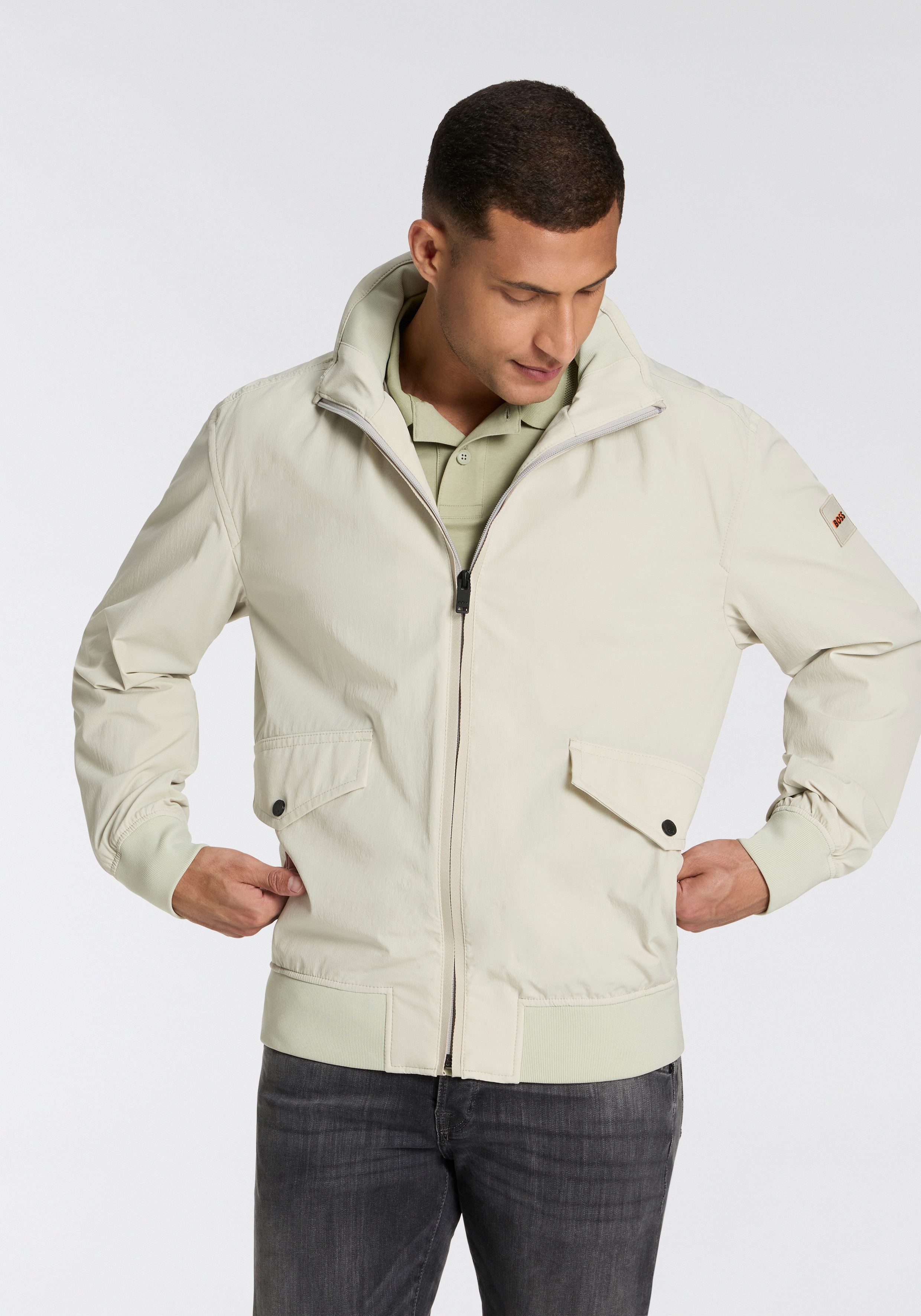 BOSS ORANGE Allwetterjacke Ohice wasserabweisend Kapuze verstaubar abnehmba günstig online kaufen