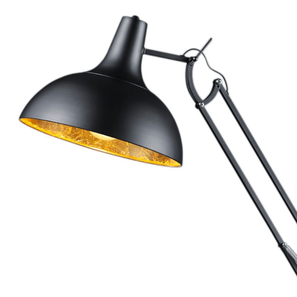 etc-shop LED Leuchtmittel Lampe Warmweiß, Stehlampe, inklusive, Stand Steh SCHWARZ GOLD höhenverstellbar Leuchte