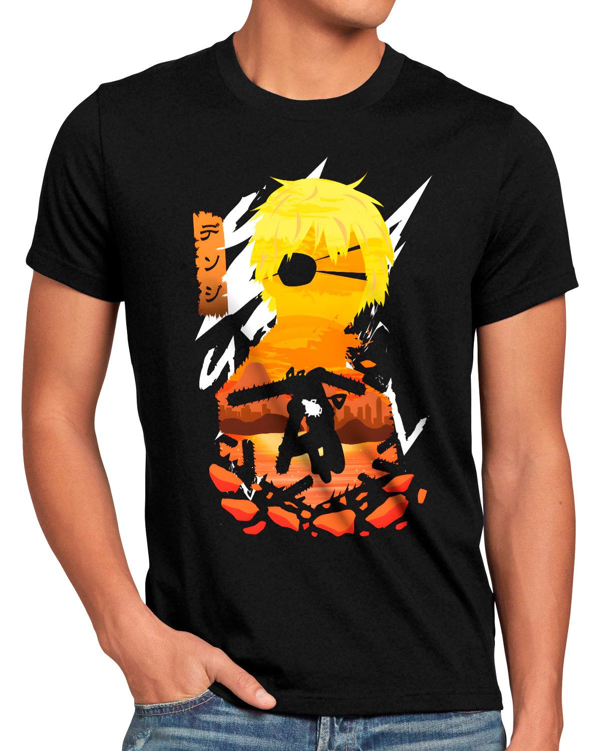 style3 T-Shirt Chainsaws denji manga chainsaw man devil hunter