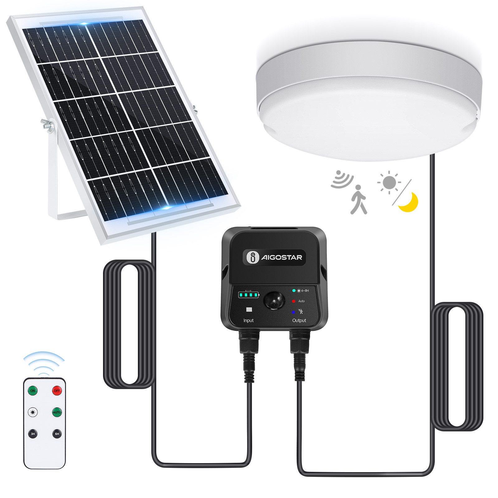 Aigostar LED Solarleuchte Solarlampe Decke Außen LED Solar Deckenleuchte Ou günstig online kaufen