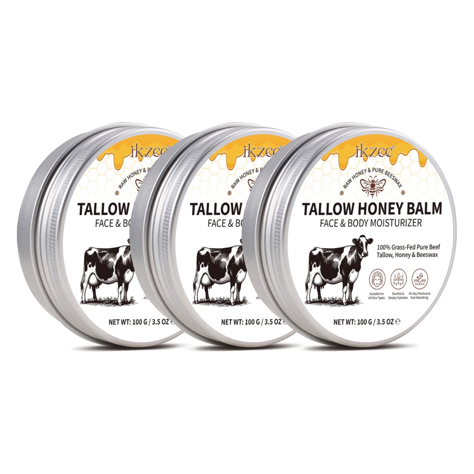 P-Beauty Cosmetic Accessories Tagescreme Rindertalg Honig Beef Tallow Gesicht Creme Hautpflege Hautpflegecreme, 3-tlg., Hautpflegecreme, Tagescreme, Hautschutz