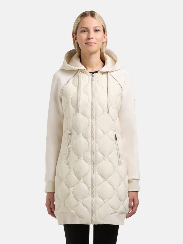 khujo Kurzmantel Nora Materialmix-Mantel mit abnehmbarer kapuze