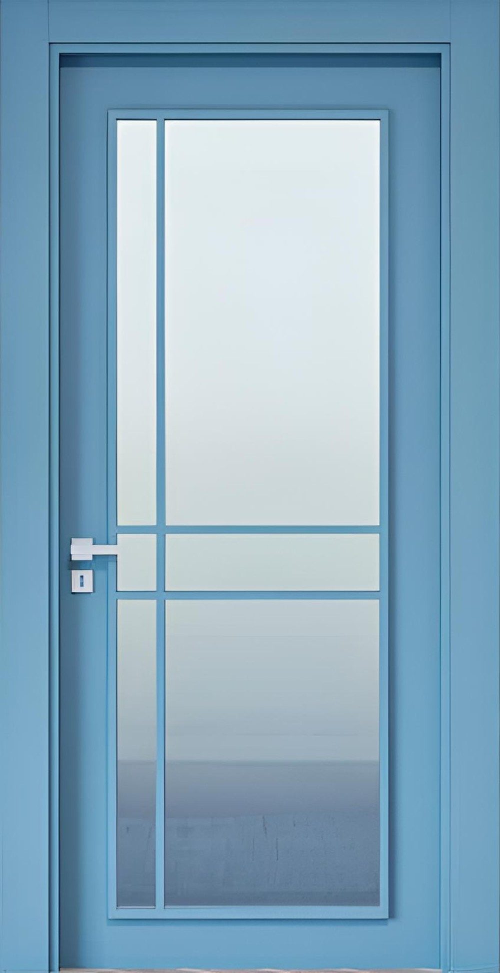 Xlmoebel Zimmertür Blaue Glastür aus MDF - Luxuriöse Hoteltür mit PVC-Oberfläche, Made in Europa