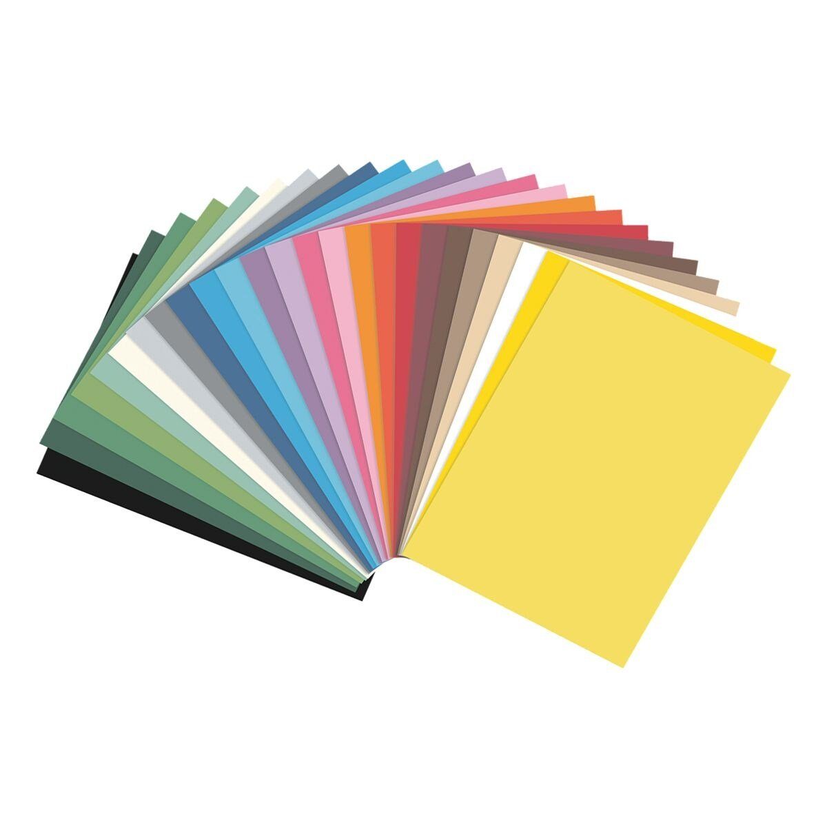 Folia Bastelkartonpapier, Tonpapier in 25 Farben, Format A4, 130g/m², 100 Blatt | Papier