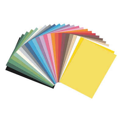 Folia Bastelkartonpapier, Tonpapier in 25 Farben, Format A4, 130g/m², 100 Blatt