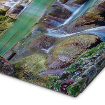Posterlounge Leinwandbild Editors Choice, Kleiner Wasserfall im Wald, Fotografie