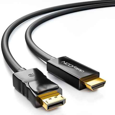 deleyCON deleyCON 3m DisplayPort zu HDMI Kabel - 1080p / 3D / Audioübertragung Video-Kabel