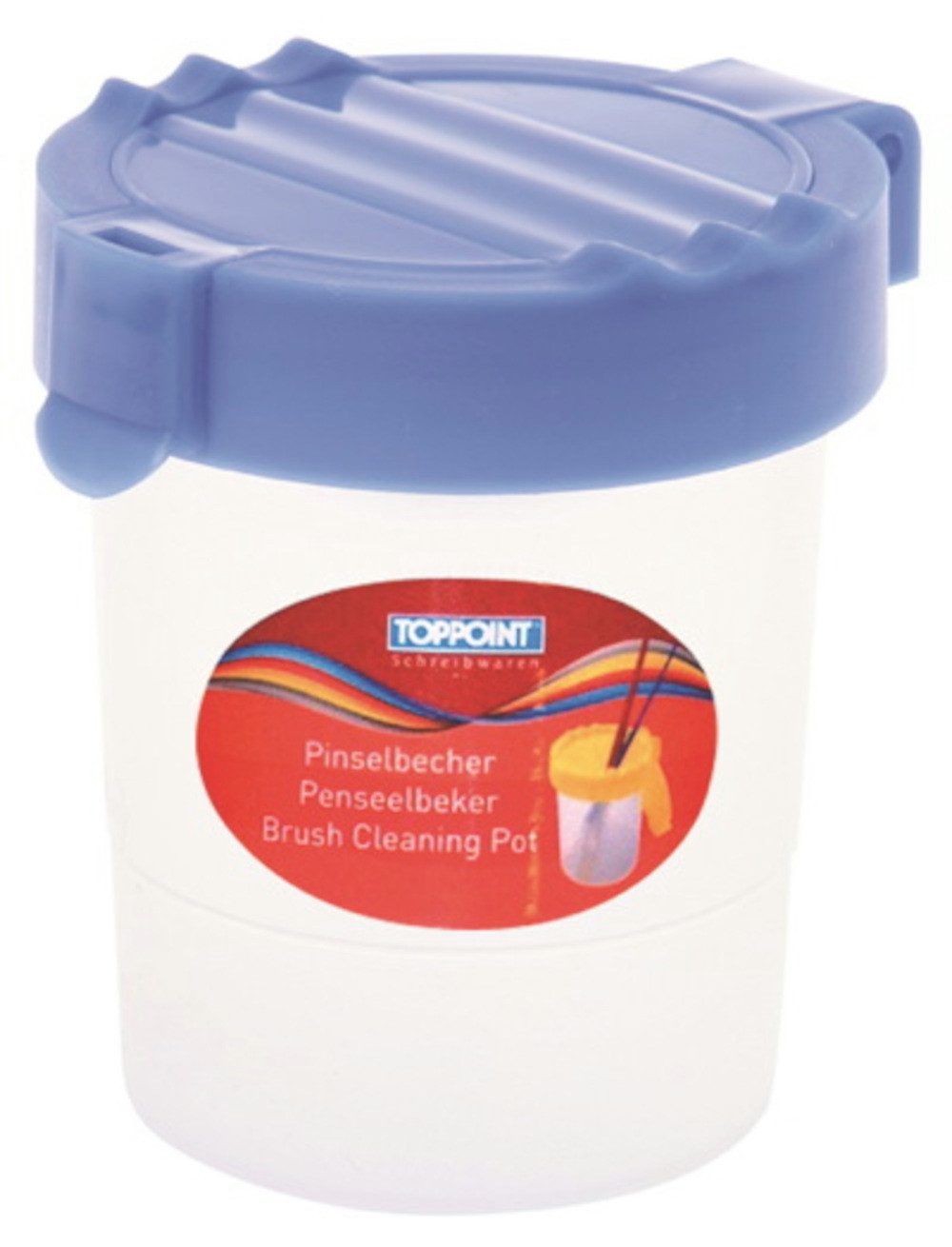 Stylex Schreibwaren Malpinsel Pinselbecher mit Deckel blau