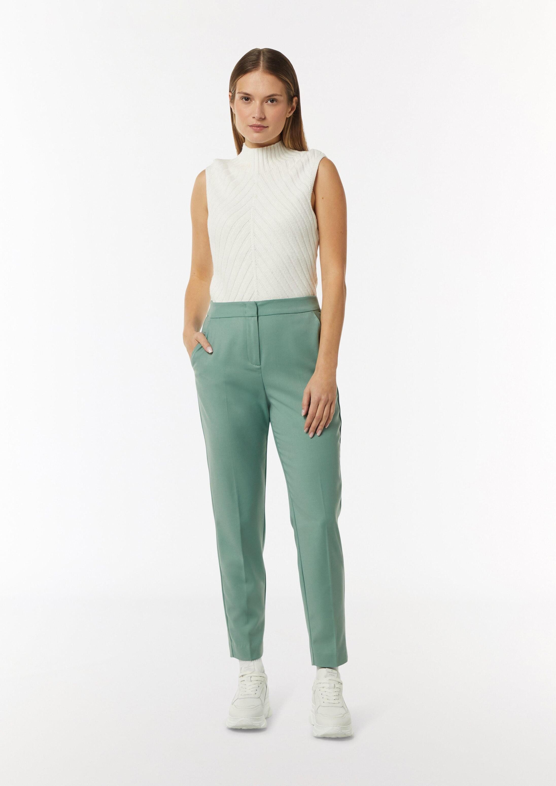 comma Chinos Hose Twill-Hose in Cigarette-Shape mit Logo-Detail