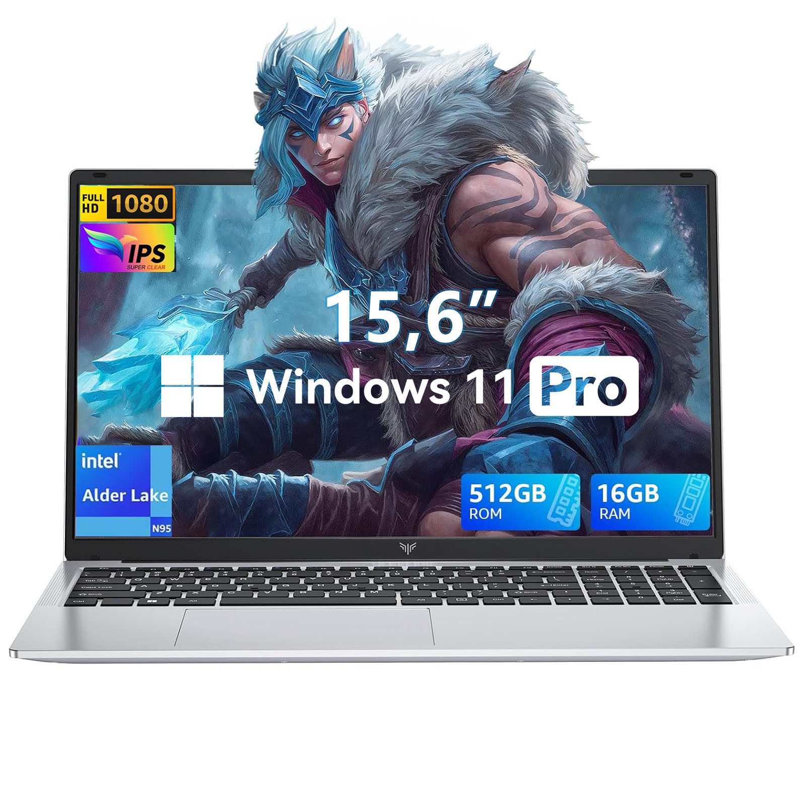 ACEMAGIC 15,6 Zoll FHD Laptop, Intel N95, 16 GB RAM,512 GB SSD, Windows 11 Pro Notebook (39,6 cm/15.6 Zoll, Intel Intel Quad-Core 12th Alder Lake N95 Intel Alder Lake N95, Intel UHD Graphics, 16 GB, 512 GB SSD, mit Deutscher Tastatur, WIFI5, Gaming Laptop